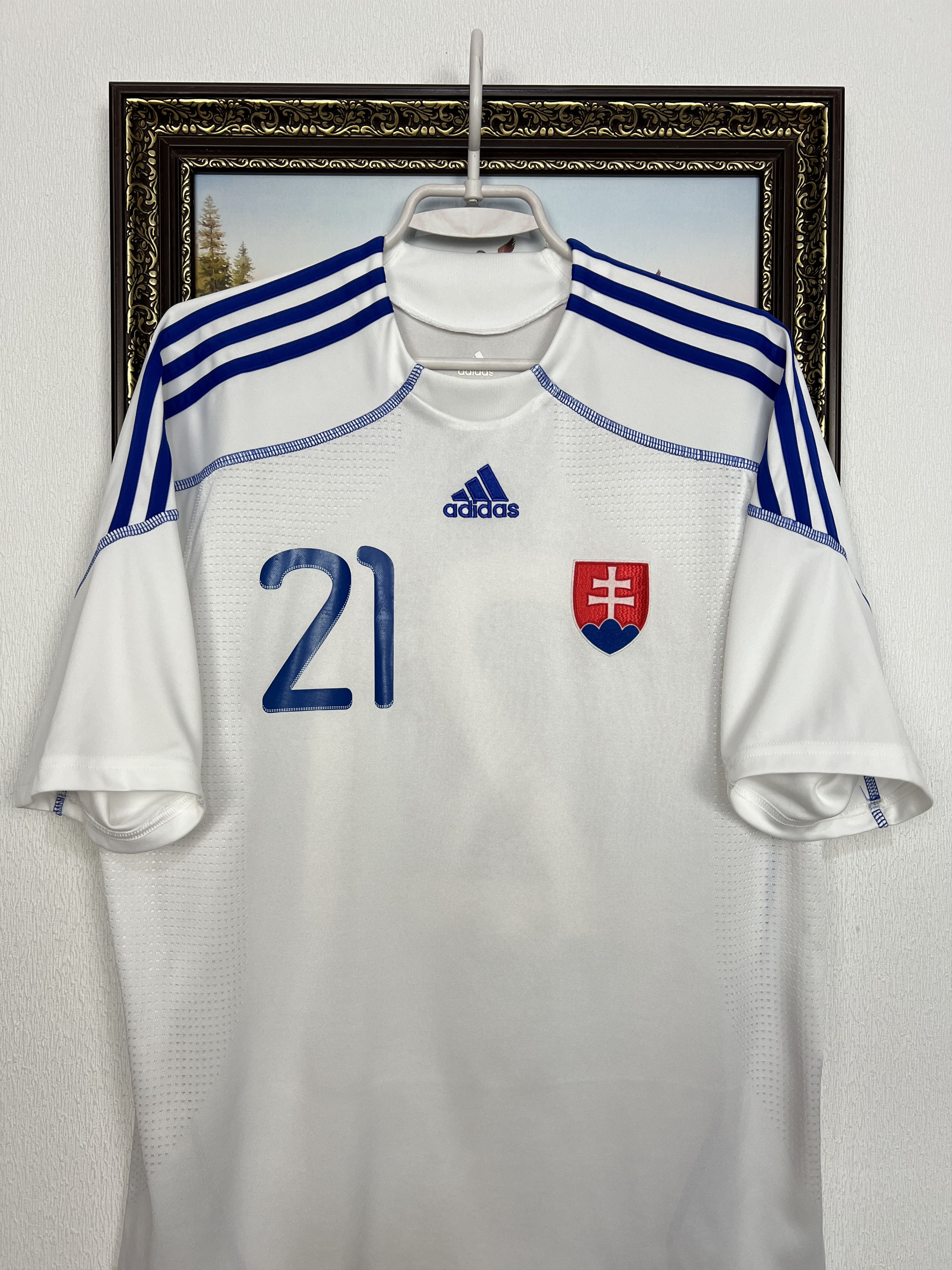 Adidas Slovakia Away football shirt 2010 Player Issue Soccer Jersey Size US L / EU 52-54 / 3 - 2 Thumbnail