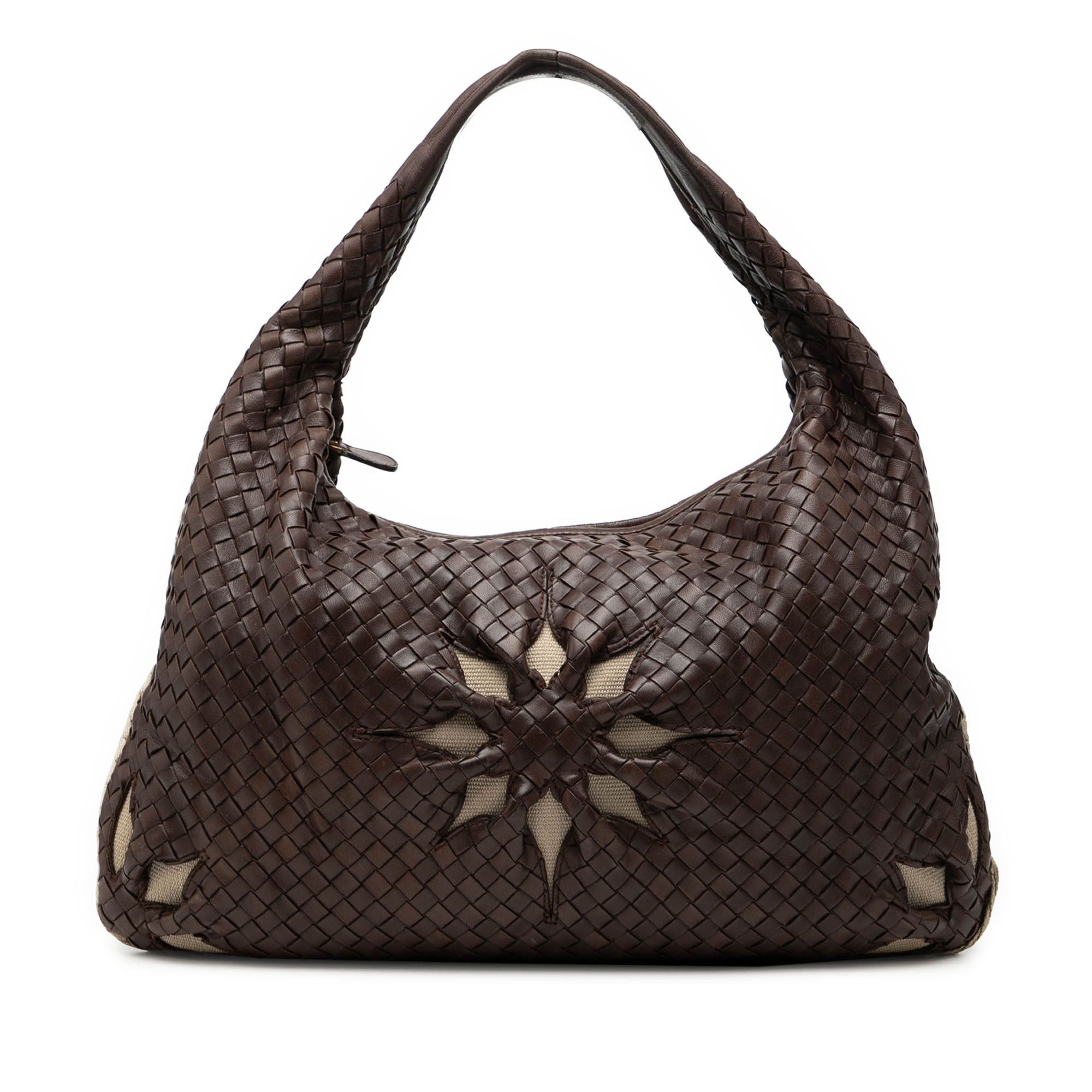 Large Nappa Intrecciato Floral Cutout Veneta Hobo
