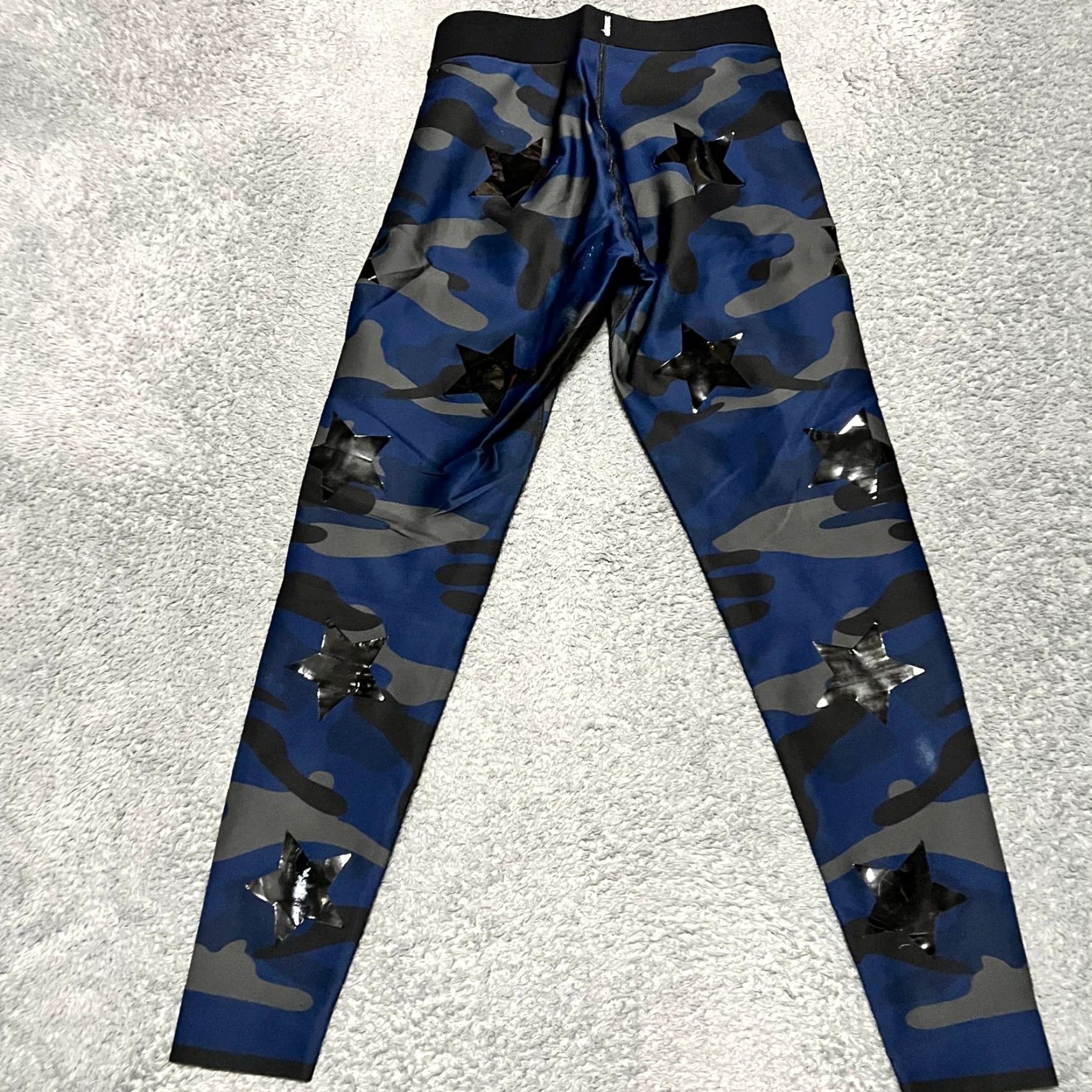 Vintage ULTRACOR Leggings Pants Womens Medium Blue Black Stars Size 32" / US 10 / IT 46 - 3 Thumbnail