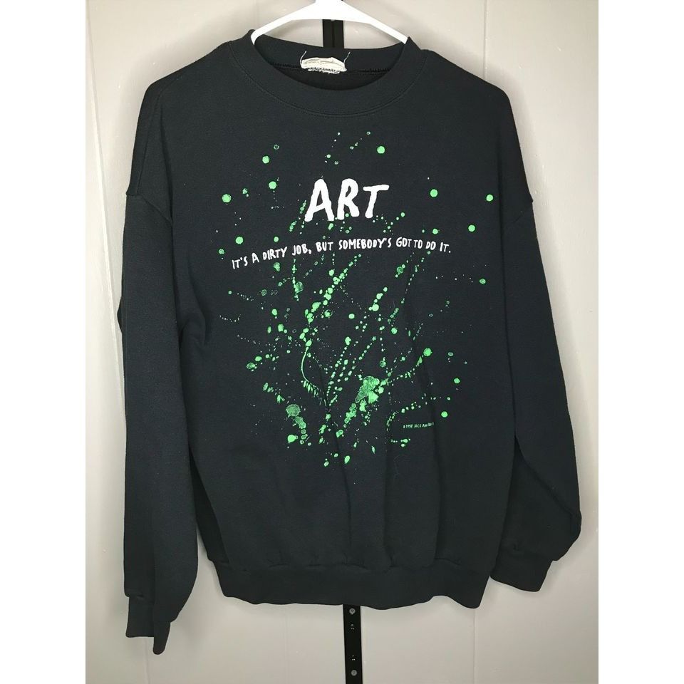 Vintage Vintage art splatter creative made usa crewneck sweater sz L Size L / US 10 / IT 46 - 1 Thumbnail
