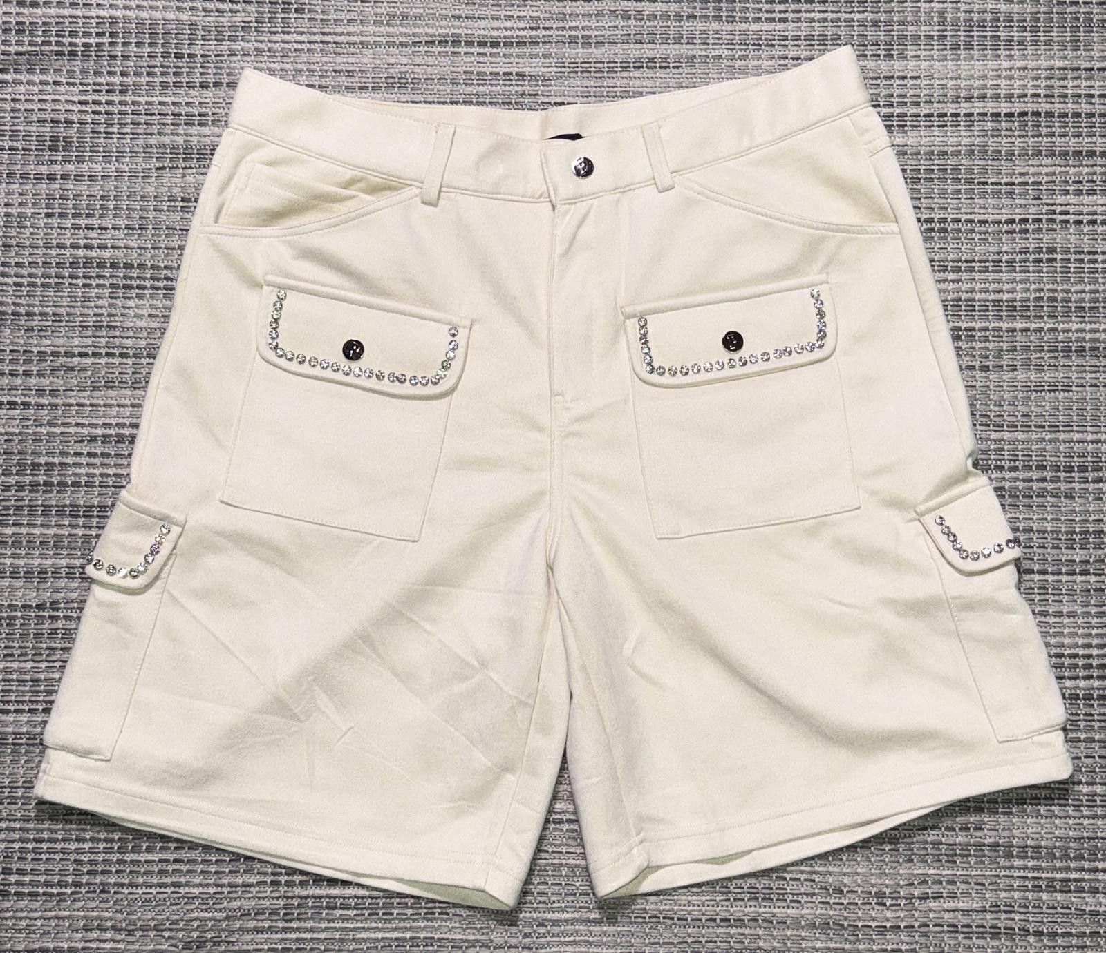 Other Prestige Cream Deerskin Rhinestone Shorts Size US 32 / EU 48 - 1 Thumbnail