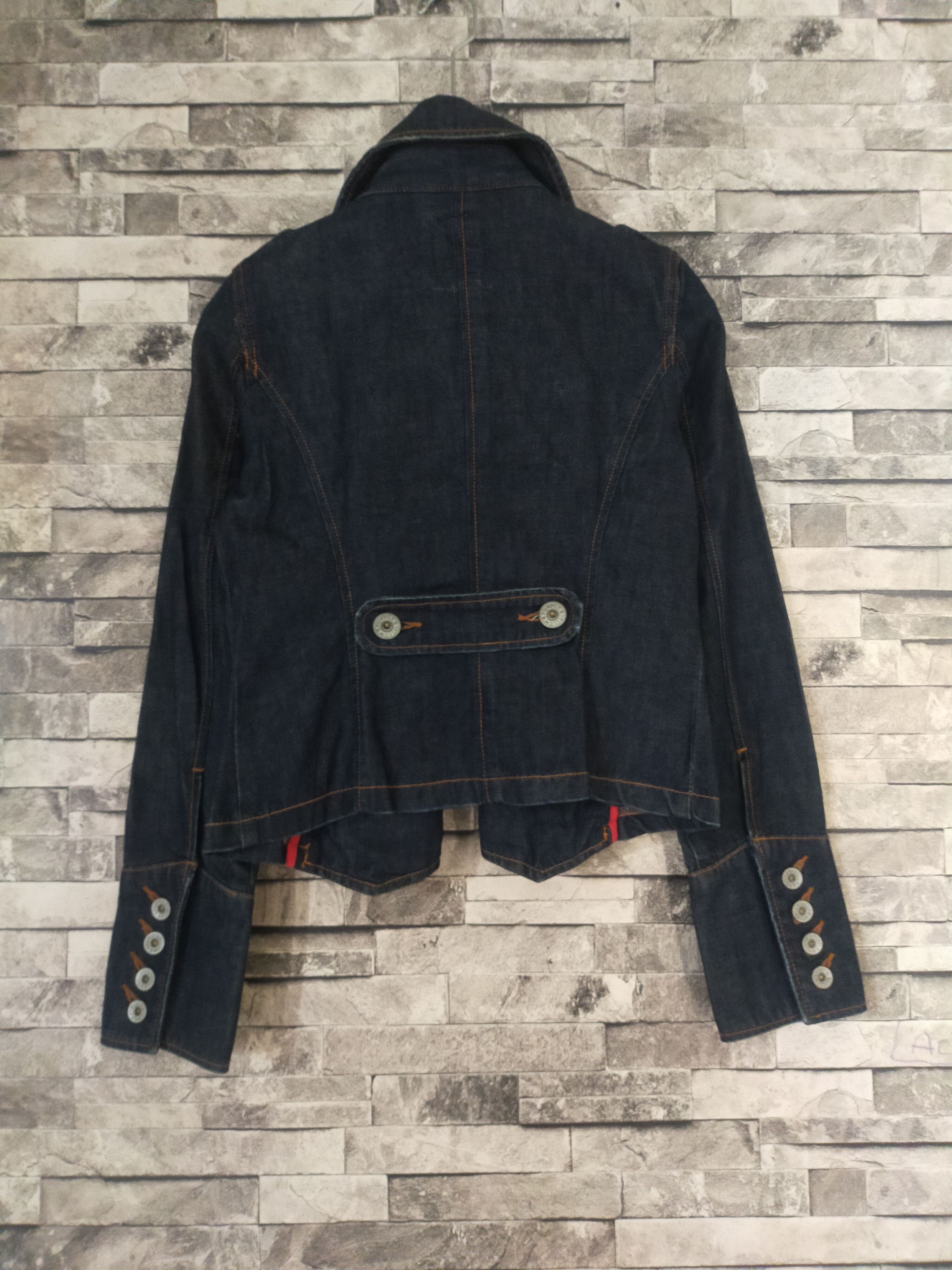 Japanese Brand purple and yellow crop military denim jacket Size S / US 4 / IT 40 - 4 Thumbnail