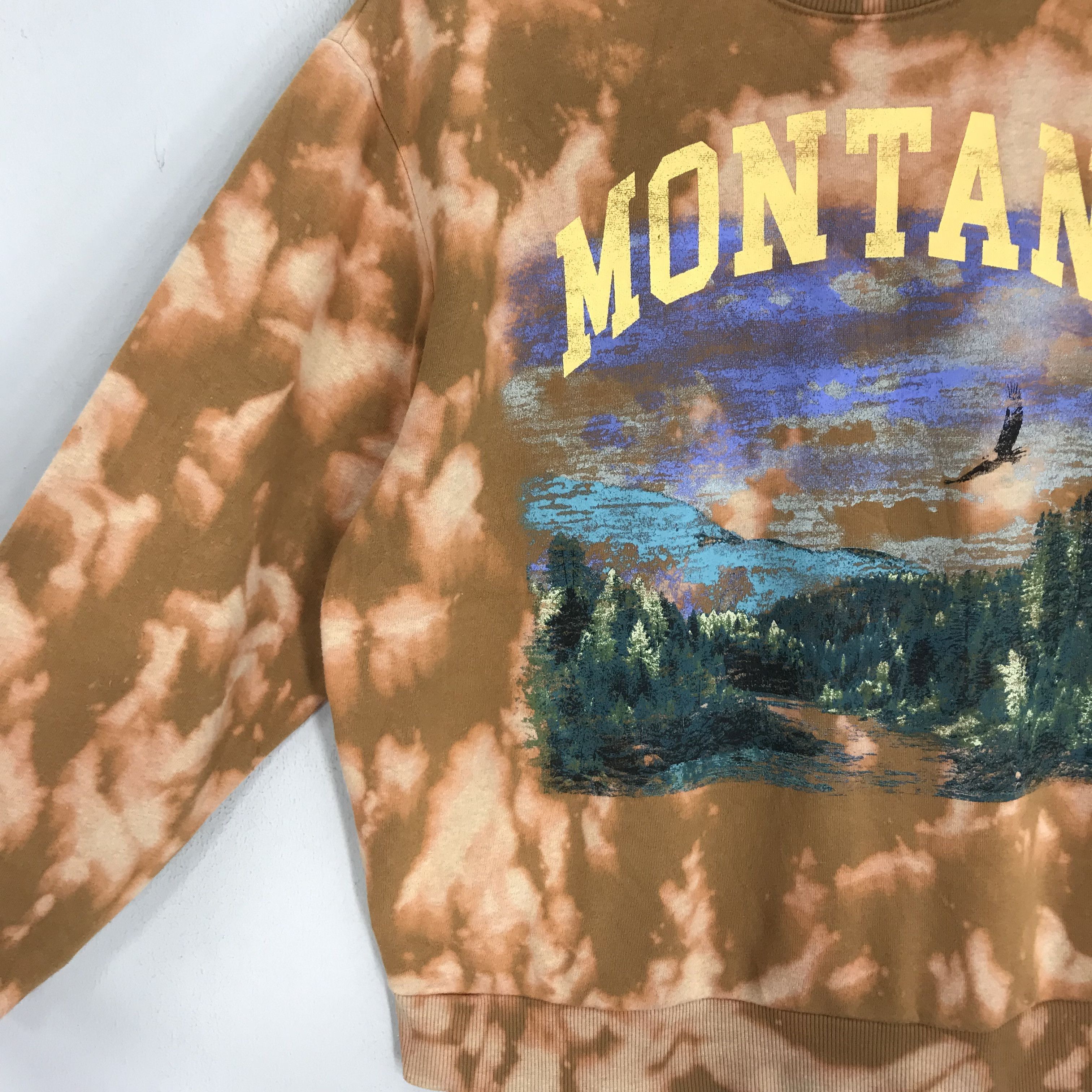 Vintage Montana Tie Dye Brown Sweatshirt - 195 Size US XS / EU 42 / 0 - 6 Thumbnail