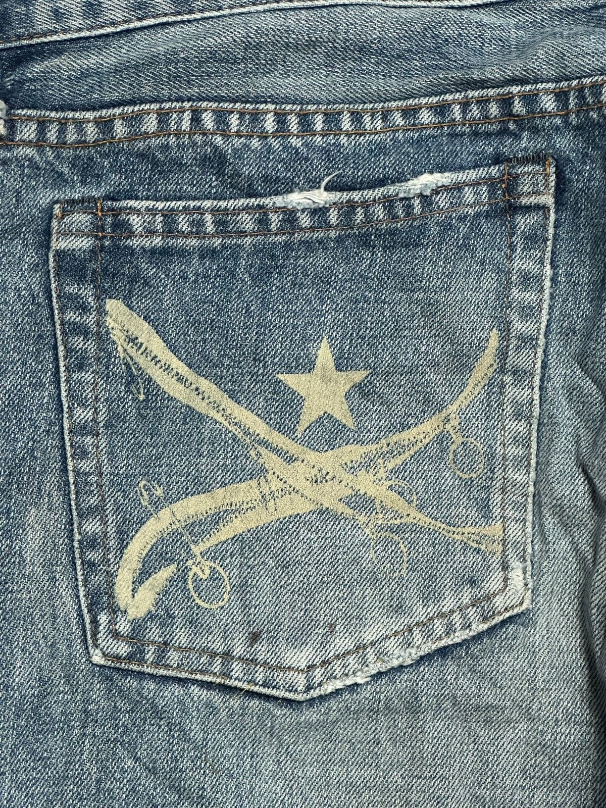 Vintage RNA Jeans Hardcore We're From Slang Distressed Patches Faded Size US 33 - 9 Thumbnail