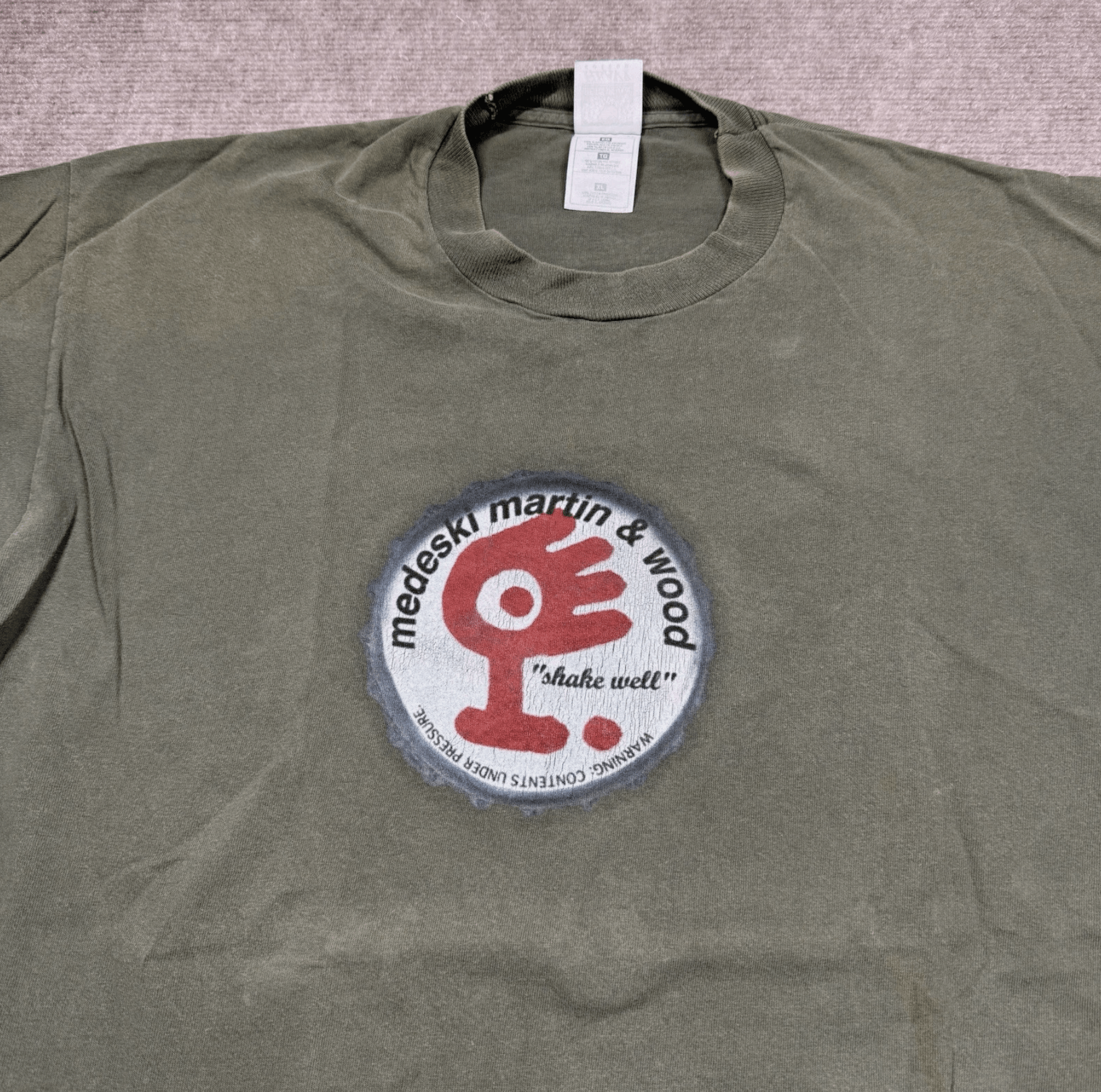 Fruit Of The Loom 1995 Medeski Martin And Wood T-Shirt XL Shake Well Green Size US XL / EU 56 / 4 - 2 Thumbnail