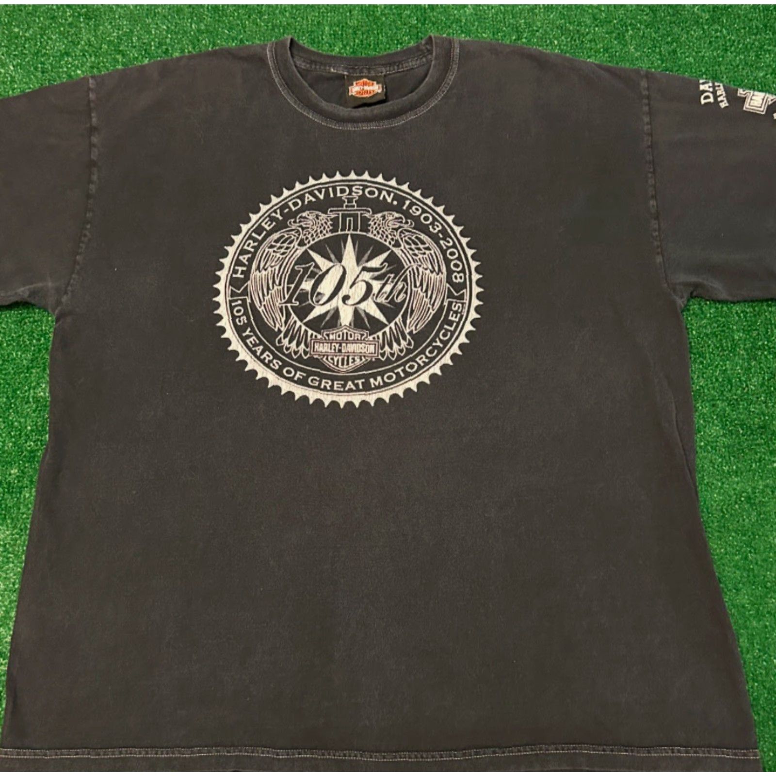 Harley Davidson VINTAGE Harley-Davidson 105 Years Daytona Biker 2008 VTG Shirt Mens XL Black Short Sleeve T-Shirt 90s USA Y2K Mens Size US XL / EU 56 / 4 - 3 Thumbnail