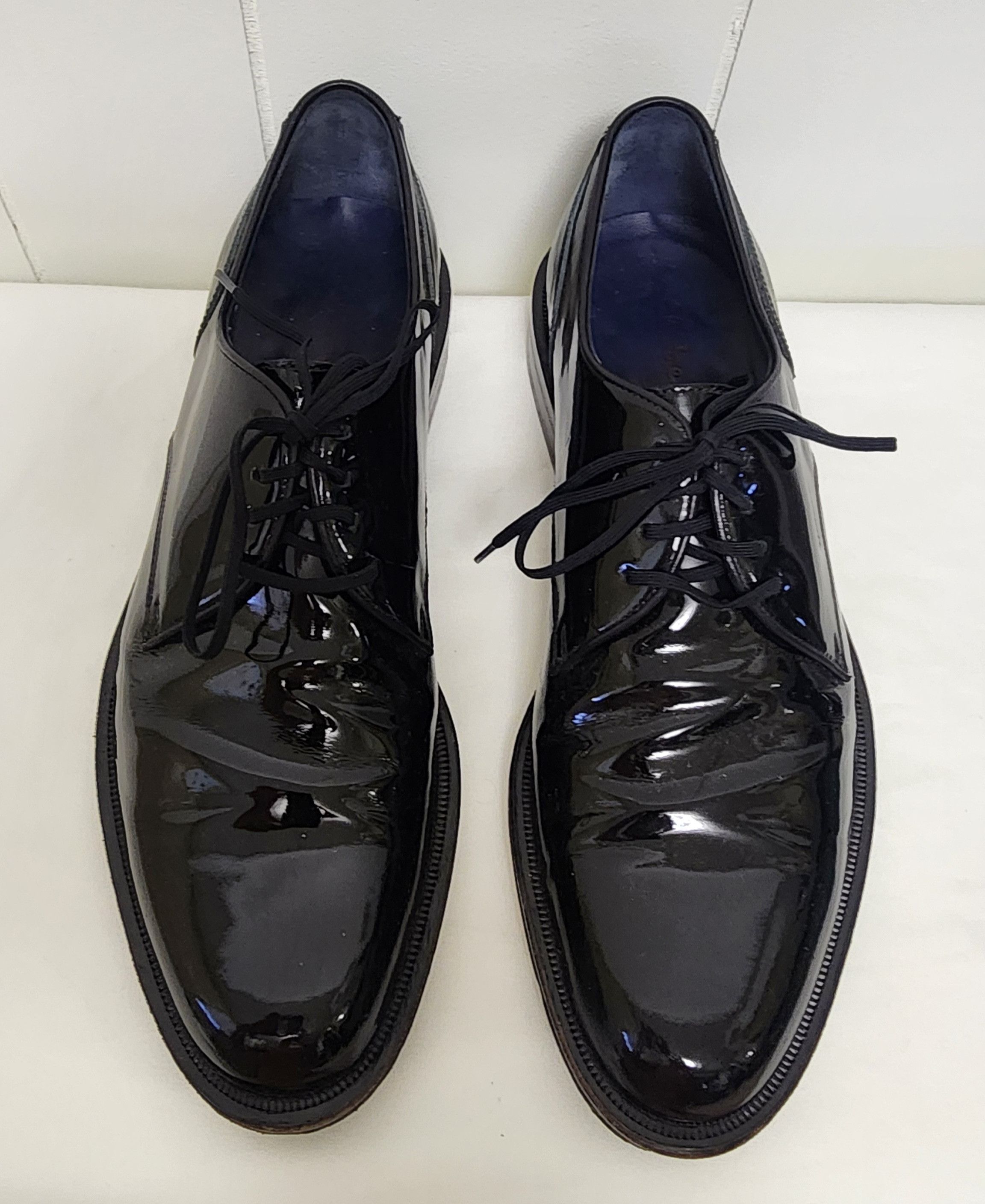 Ferragamo men's shoes 8 black patent formal oxford