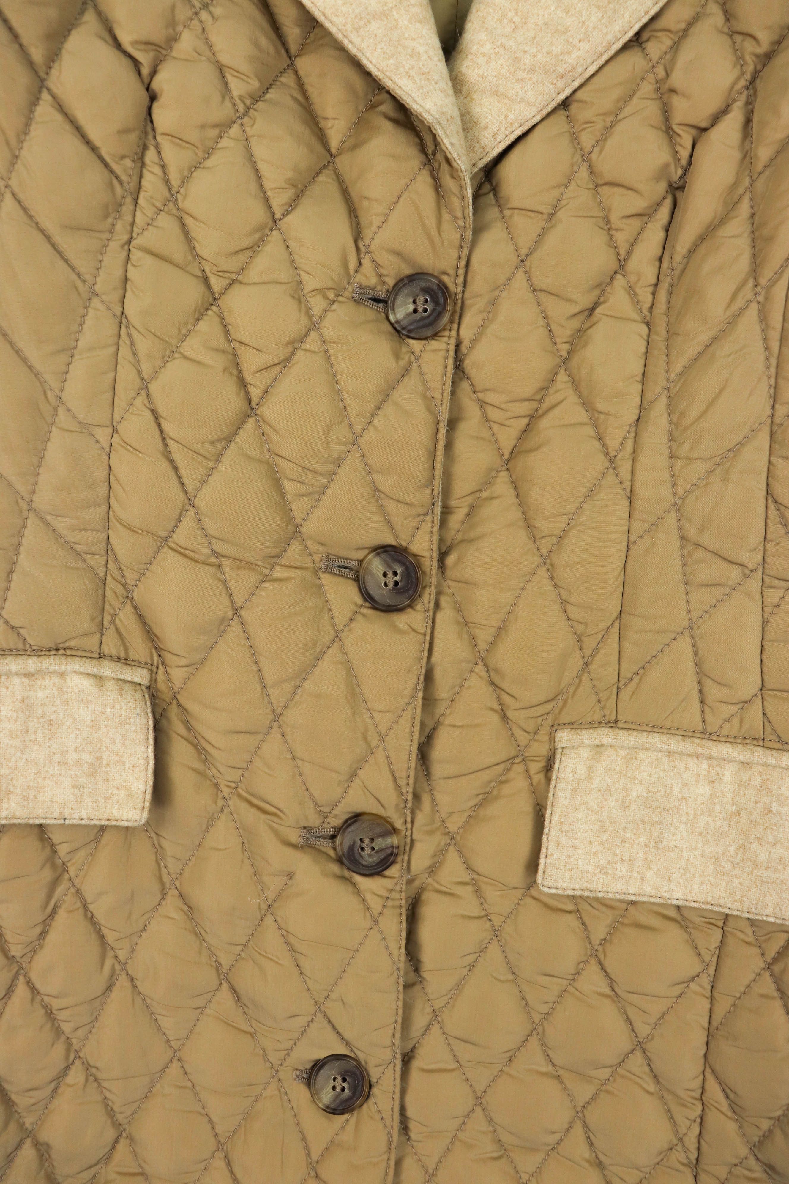 Moncler Vintage Moncler Beige Quilted Nylon Down Puffer Coat Jacket Size XS / US 0-2 / IT 36-38 - 6 Thumbnail