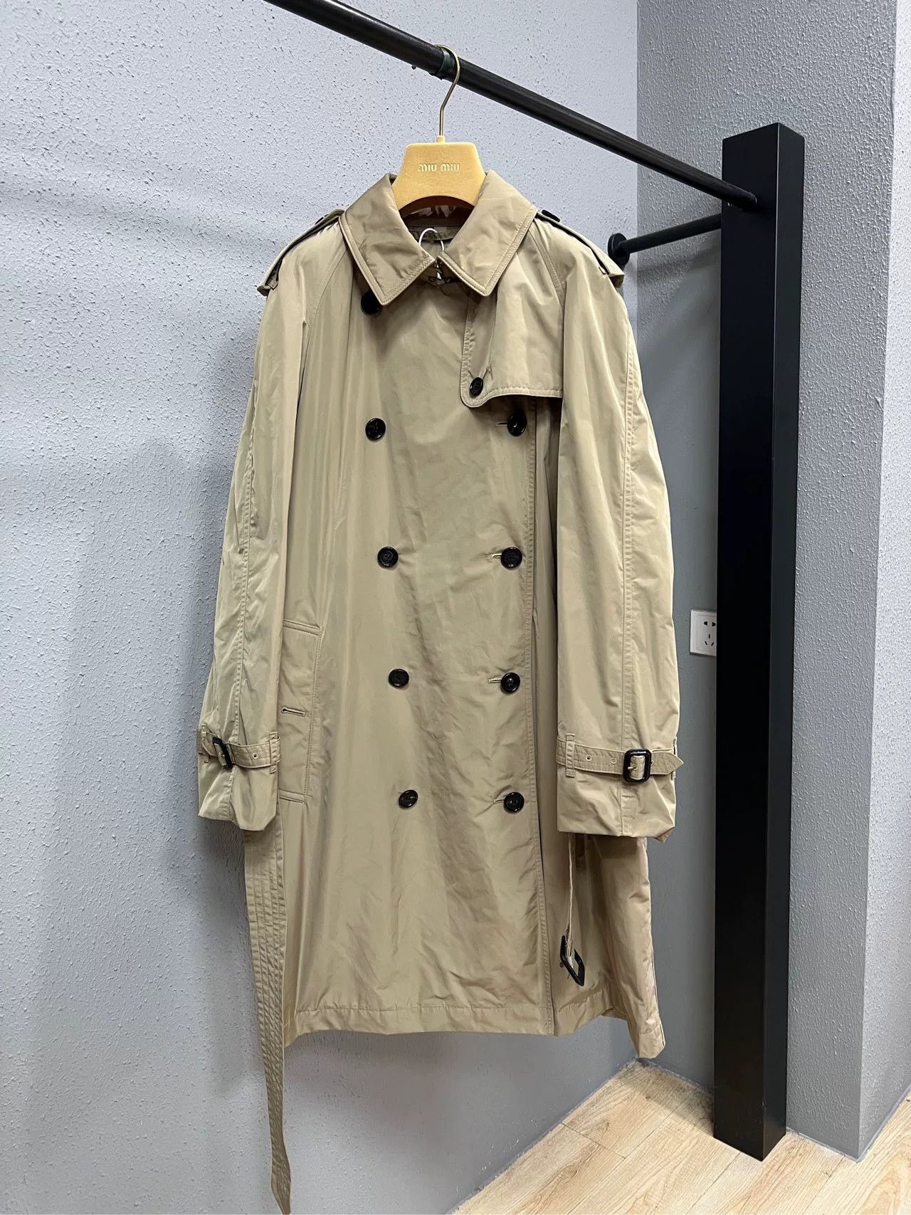 Burberry burberry khaki check trench coat Size L / US 10 / IT 46 - 1 Thumbnail