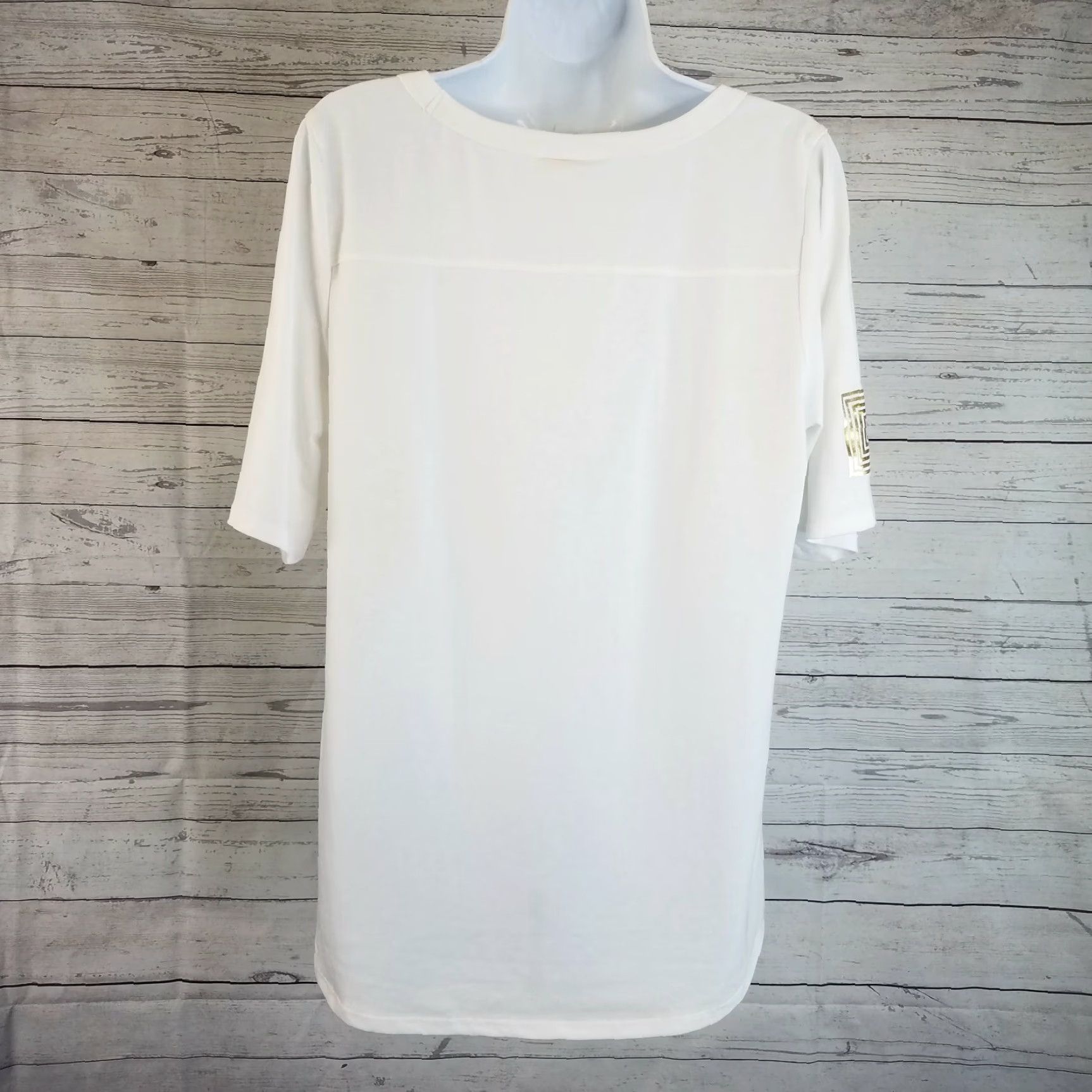 Vintage VINTAGE LuLaRoe Womens Tee Sz Small White Gold Short Sleeve Size 28" / US 6 / IT 42 - 4 Thumbnail
