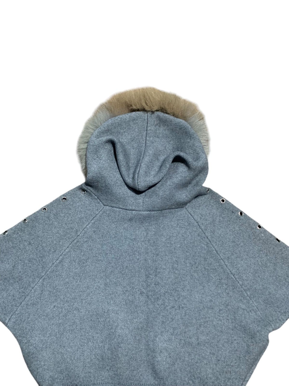 14th Addiction Japanese heavyweight knit eyelet batwing fur hoodie Size US L / EU 52-54 / 3 - 8 Thumbnail