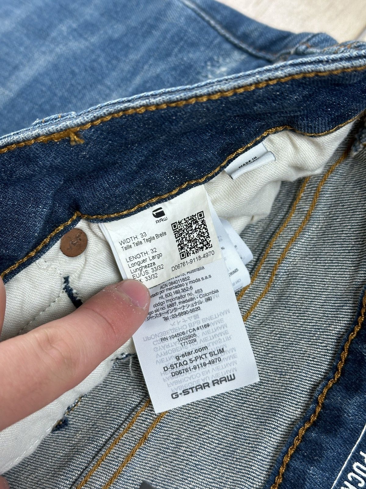 G-Star NEW🏷️ G-Star Raw D-Staq 5-PKT Slim Denim Jeans Size US 33 - 6 Thumbnail