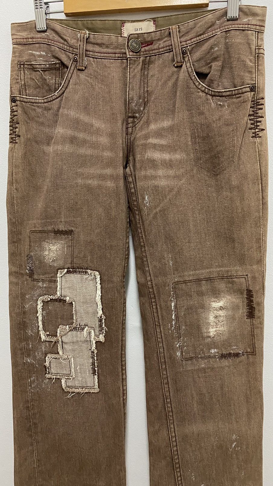 If Six Was Nine × Japanese Brand × Tornado Mart Distressed Denim Patchwork Chocolate Denim Jeans Size US 31 - 12 Thumbnail