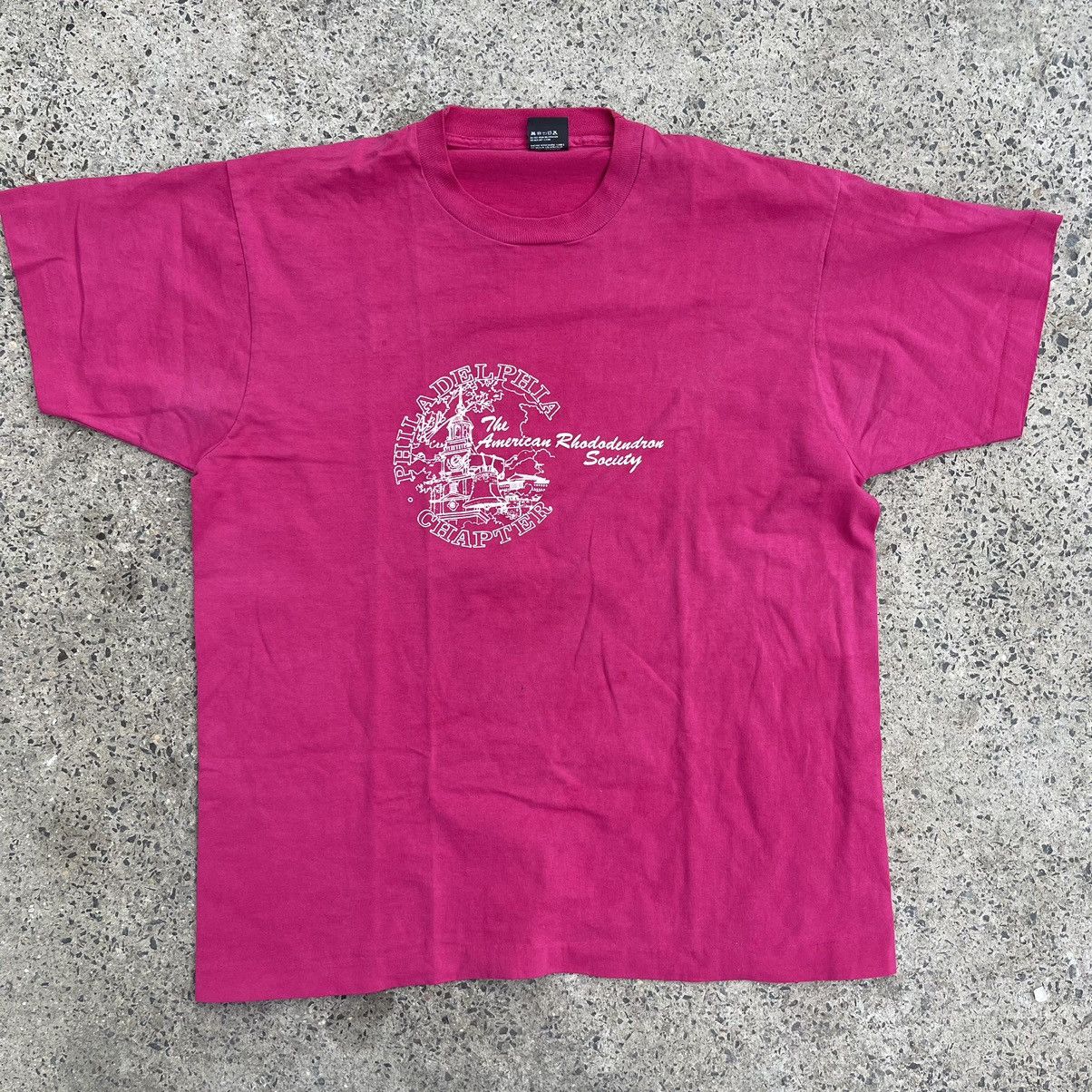 Fruit Of The Loom Vtg RHODODENDRON SOCIETY PHILA CHAPTER Single Stitch Shirt Size US XL / EU 56 / 4 - 1 Thumbnail