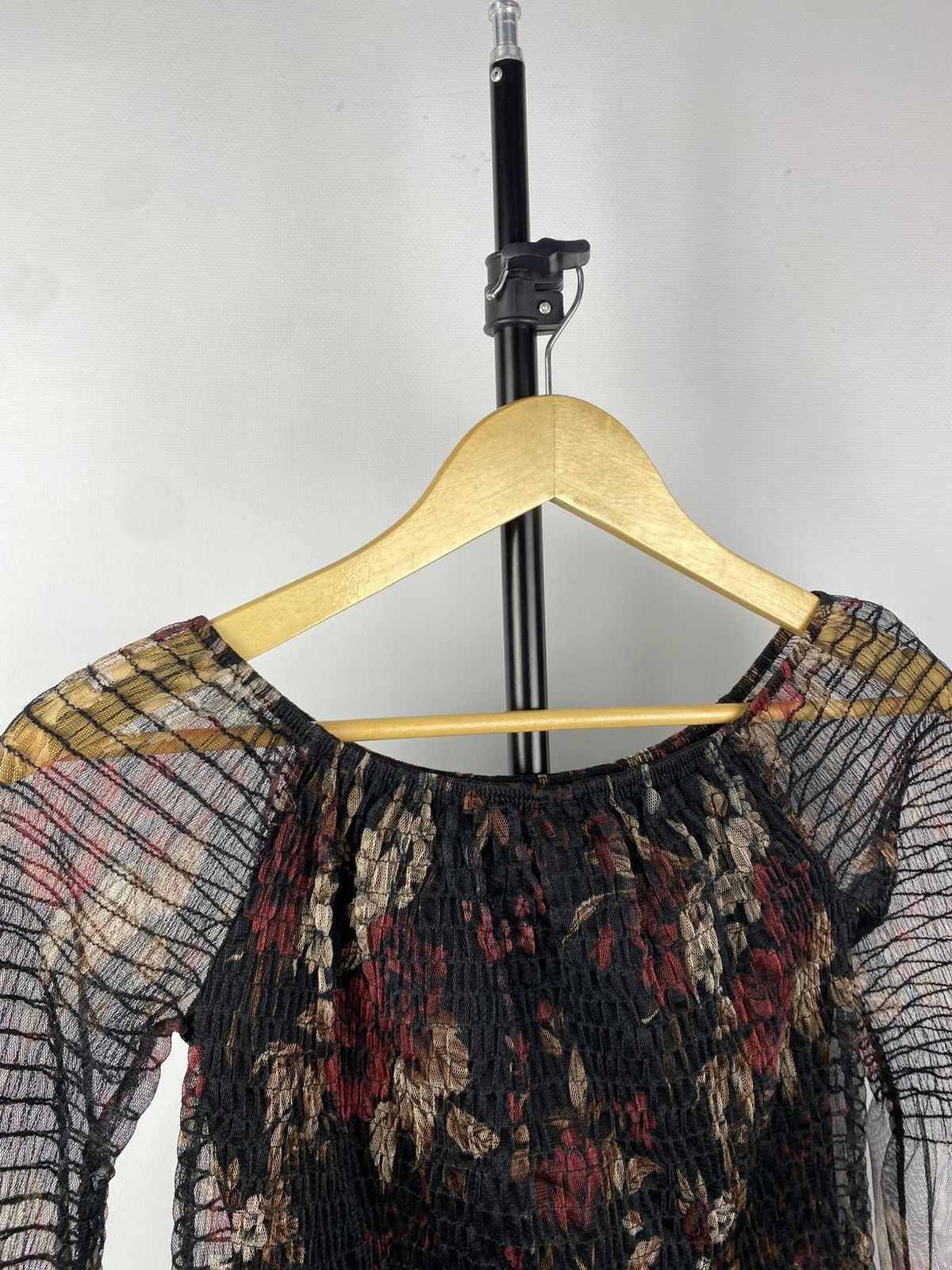 20471120 × Japanese Brand × Vintage Save The Queen Jean Paul Gaultier Style Roses Mesh Blouses Size S / US 4 / IT 40 - 2 Thumbnail