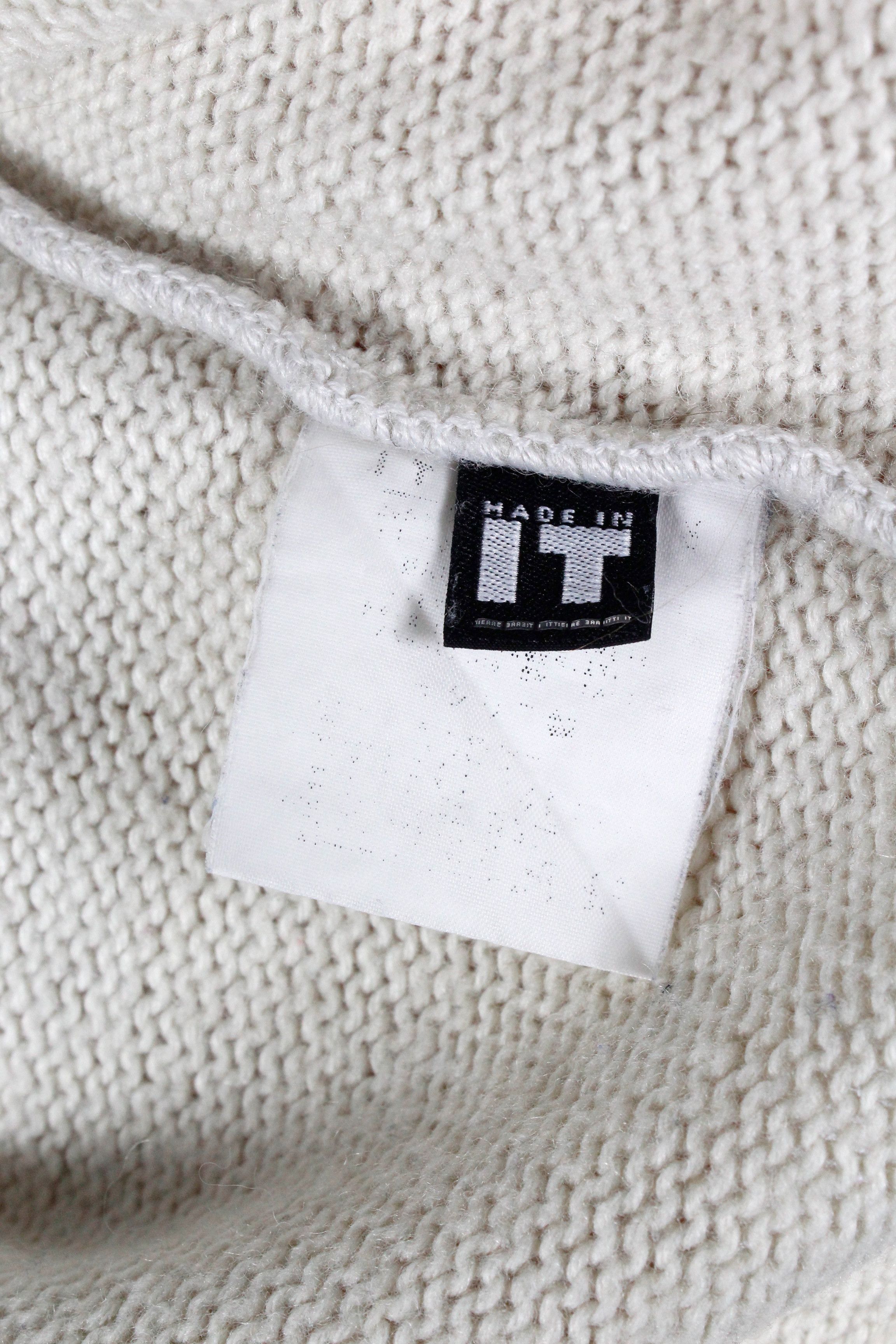 Versace Jeans Couture Vintage Versace Jeans Couture Logo Beige Wool Knit Sweater Size US L / EU 52-54 / 3 - 6 Thumbnail