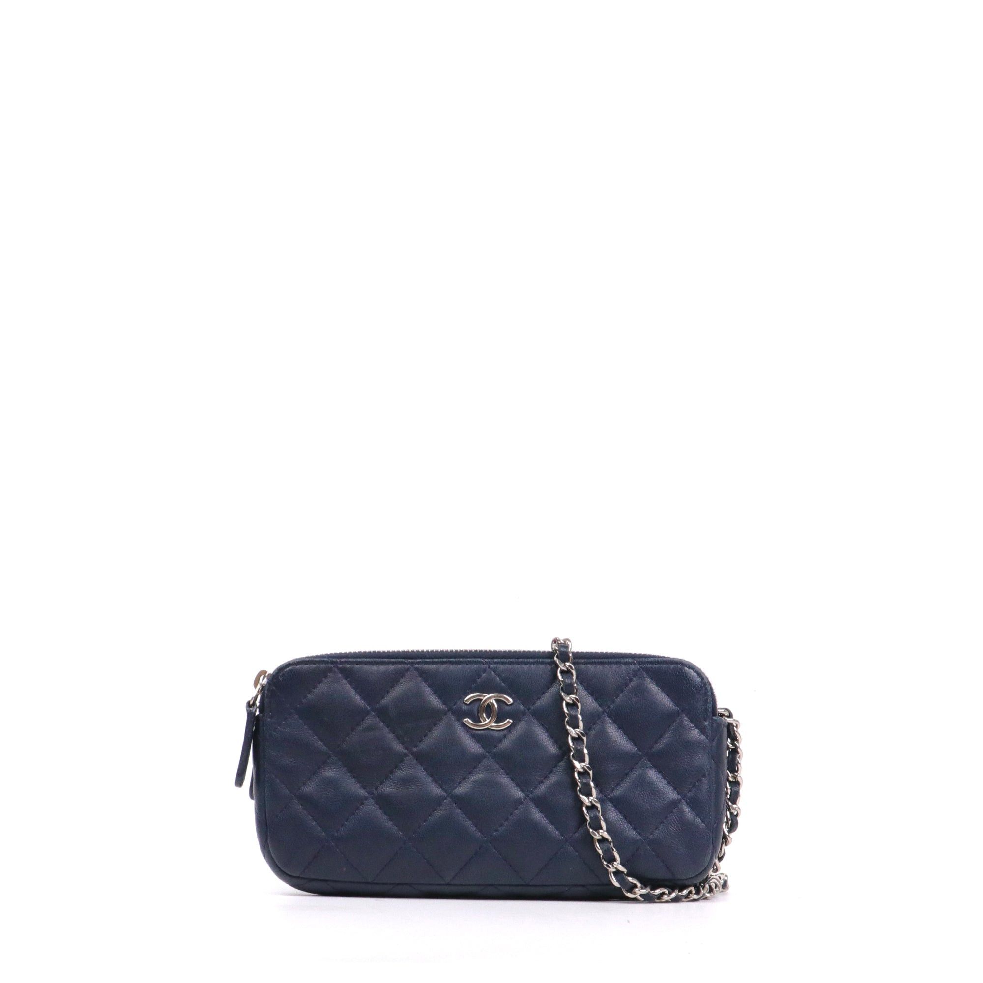 CHANEL - Chanel Timeless Wallet On Chain bag in navy blue leather