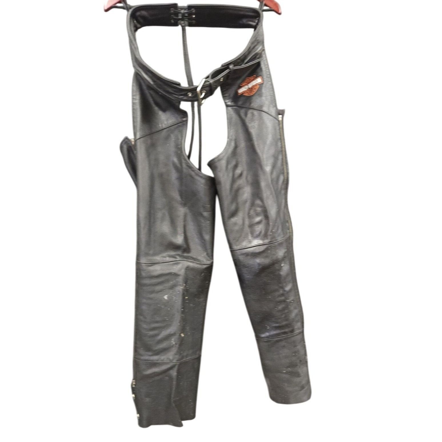 Harley Davidson Harley-Davidson Leather Motorcycle Riding Chaps Black Men’s Size US M / EU 48-50 / 2 - 2 Thumbnail