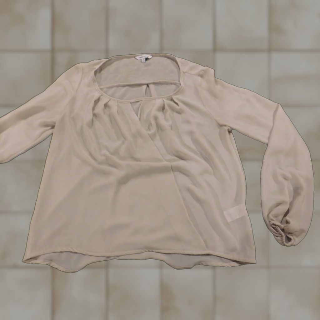 Vintage Naked Zebra Blouse Womens Small Beige Knit Pullover Crew Neck Casual Button Long Sleeve Cotton Classic Lightweight Regular Shirt Top Size S / US 4 / IT 40 - 1 Thumbnail