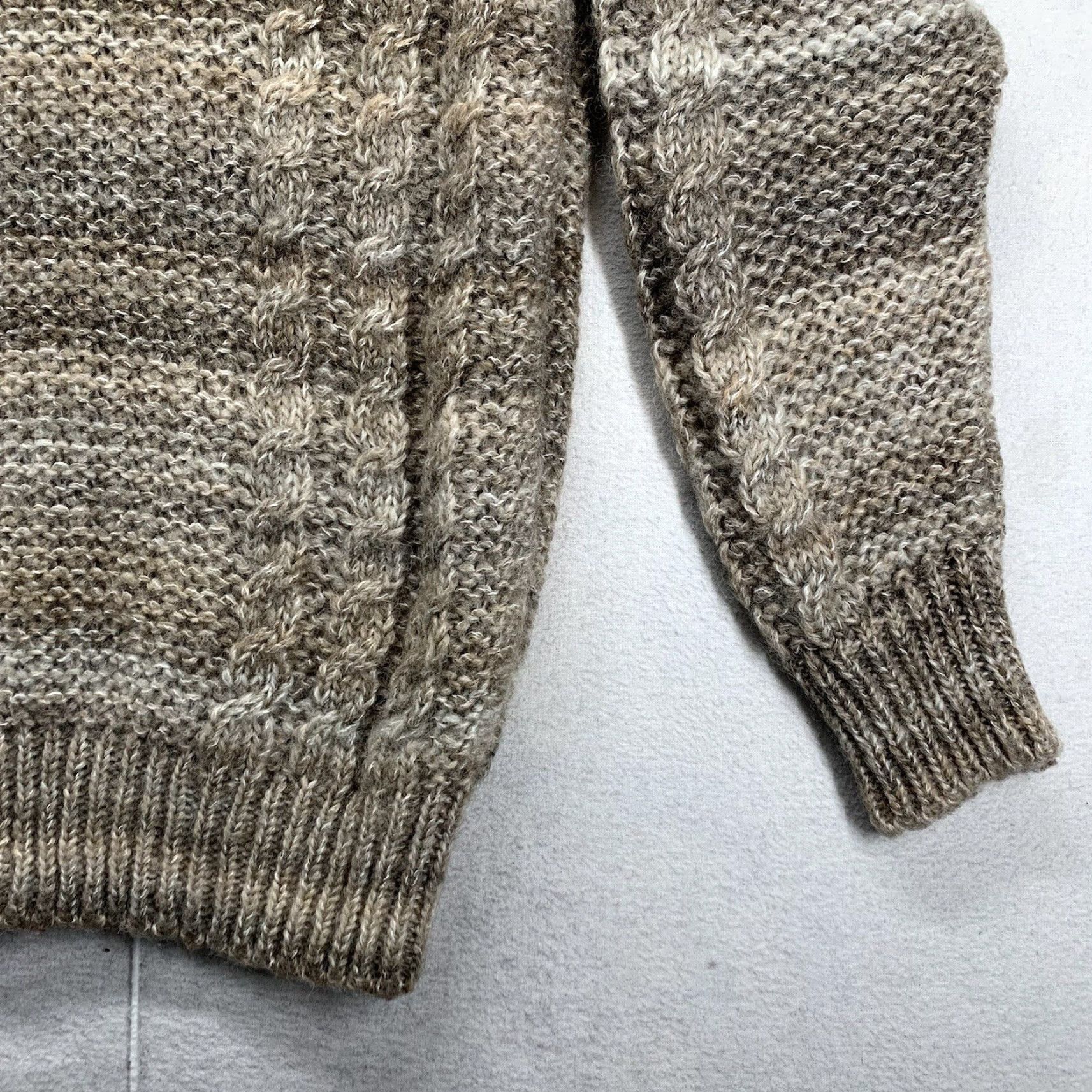 Vintage VINTAGE Robe de Arcobaleno Sweater L Chunky Knit Beige Striped Dolman Sleeve Casual 80s Bohemian Womens Size L / US 10 / IT 46 - 7 Thumbnail