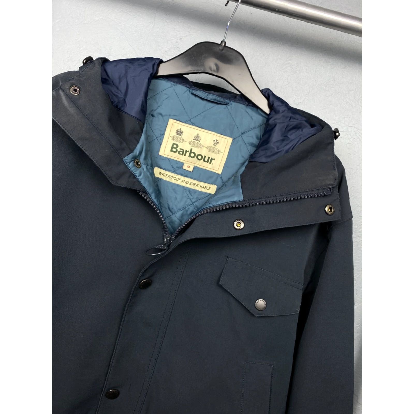 Barbour Barbour Jacket Mens Sire Waterproof Light Size M Blue Vintage 90s Rain Coat Mens Size US M / EU 48-50 / 2 - 2 Thumbnail