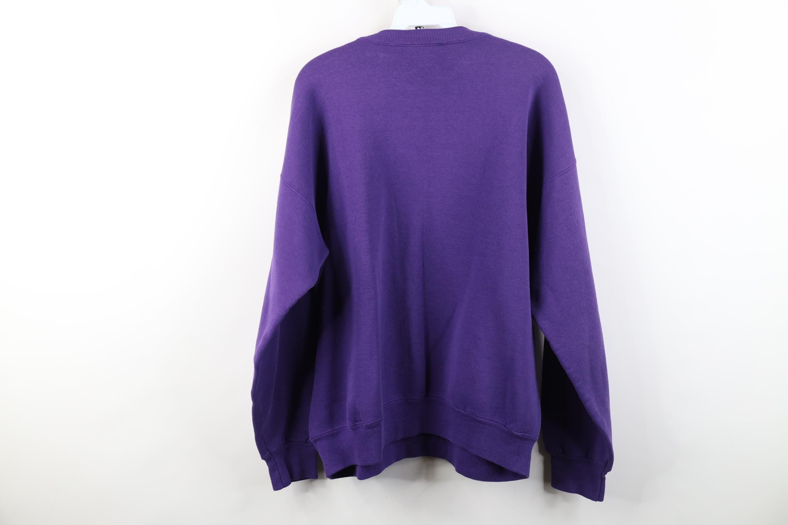 Vintage Vintage 90s Streetwear Heavyweight Sweatshirt Purple USA Size XL / US 12-14 / IT 48-50 - 12 Thumbnail
