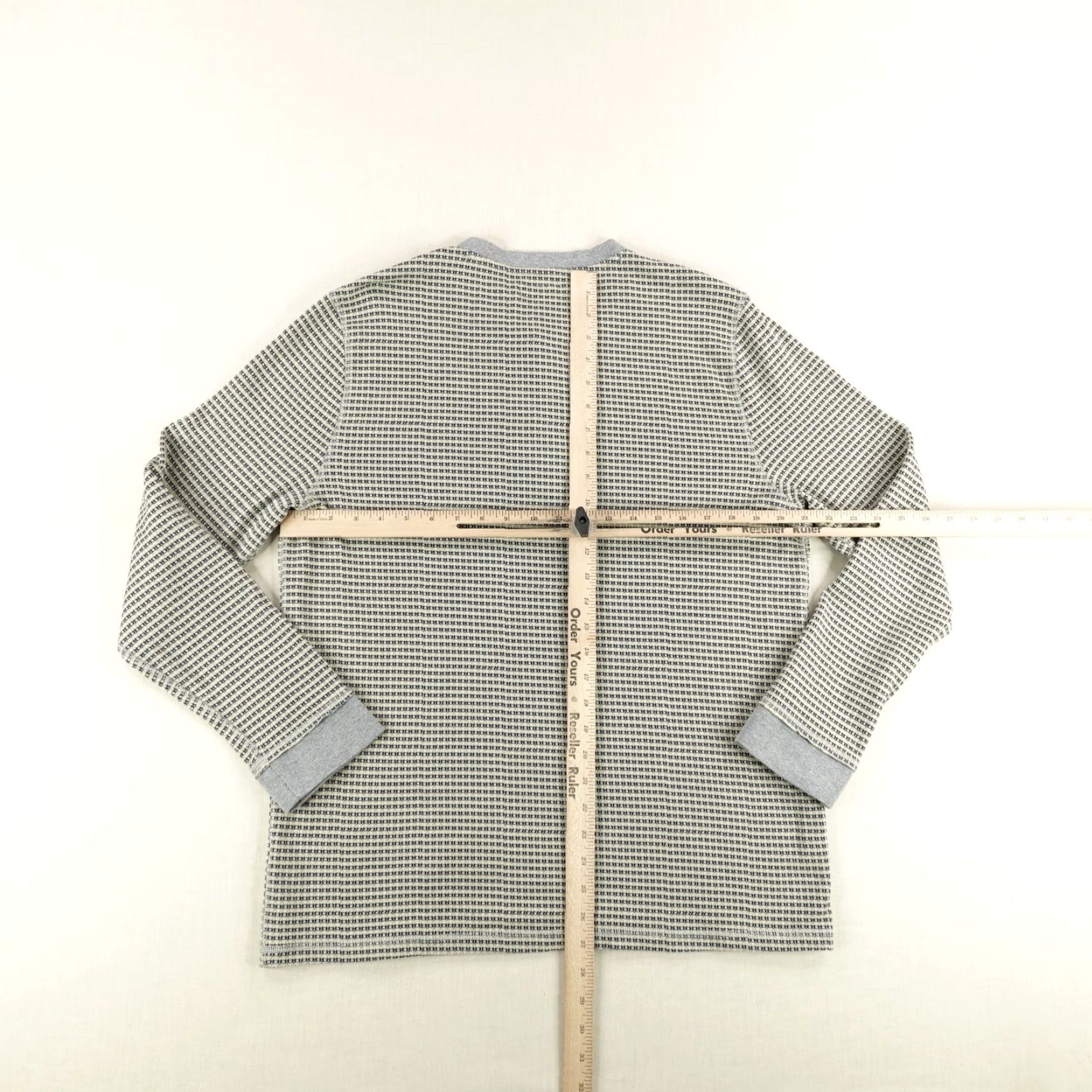 Carbon2Cobalt Carbon2Cobalt Gray Waffle Knit Henley Pullover Shirt Mens Medium Long Sleeve Casual Size US M / EU 48-50 / 2 - 5 Thumbnail