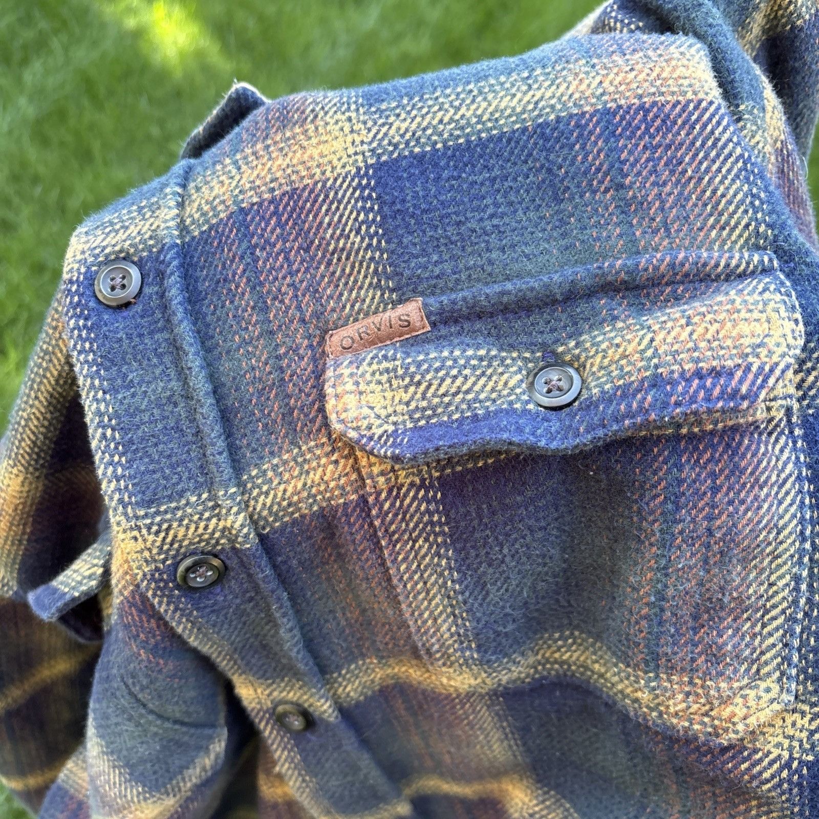 Orvis Orvis Big Bear Shirt Jacket Mens XL Blue Plaid Heavy Flannel Size US XL / EU 56 / 4 - 5 Thumbnail