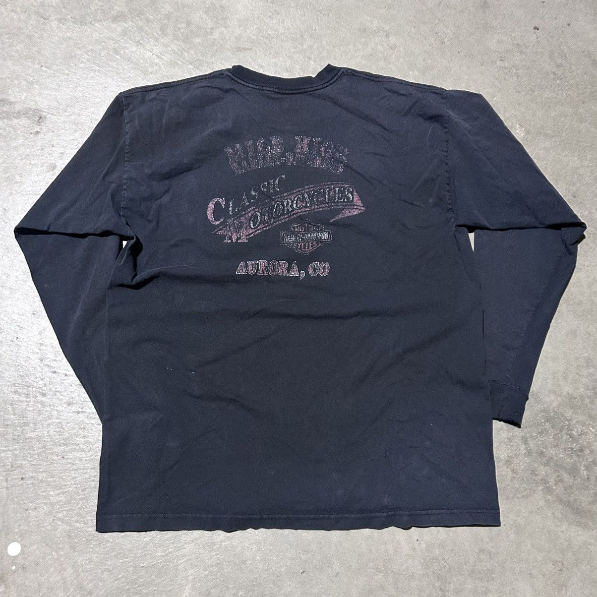 Harley Davidson Vintage Harley Davison flame lightning long sleeve shirt Size US XL / EU 56 / 4 - 2 Thumbnail