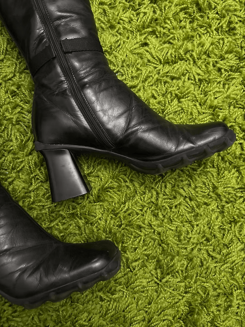 Miu Miu FW1999 Bubble Sole Knee-Length Heeled Boots Size US 5 / IT 35 - 4 Thumbnail