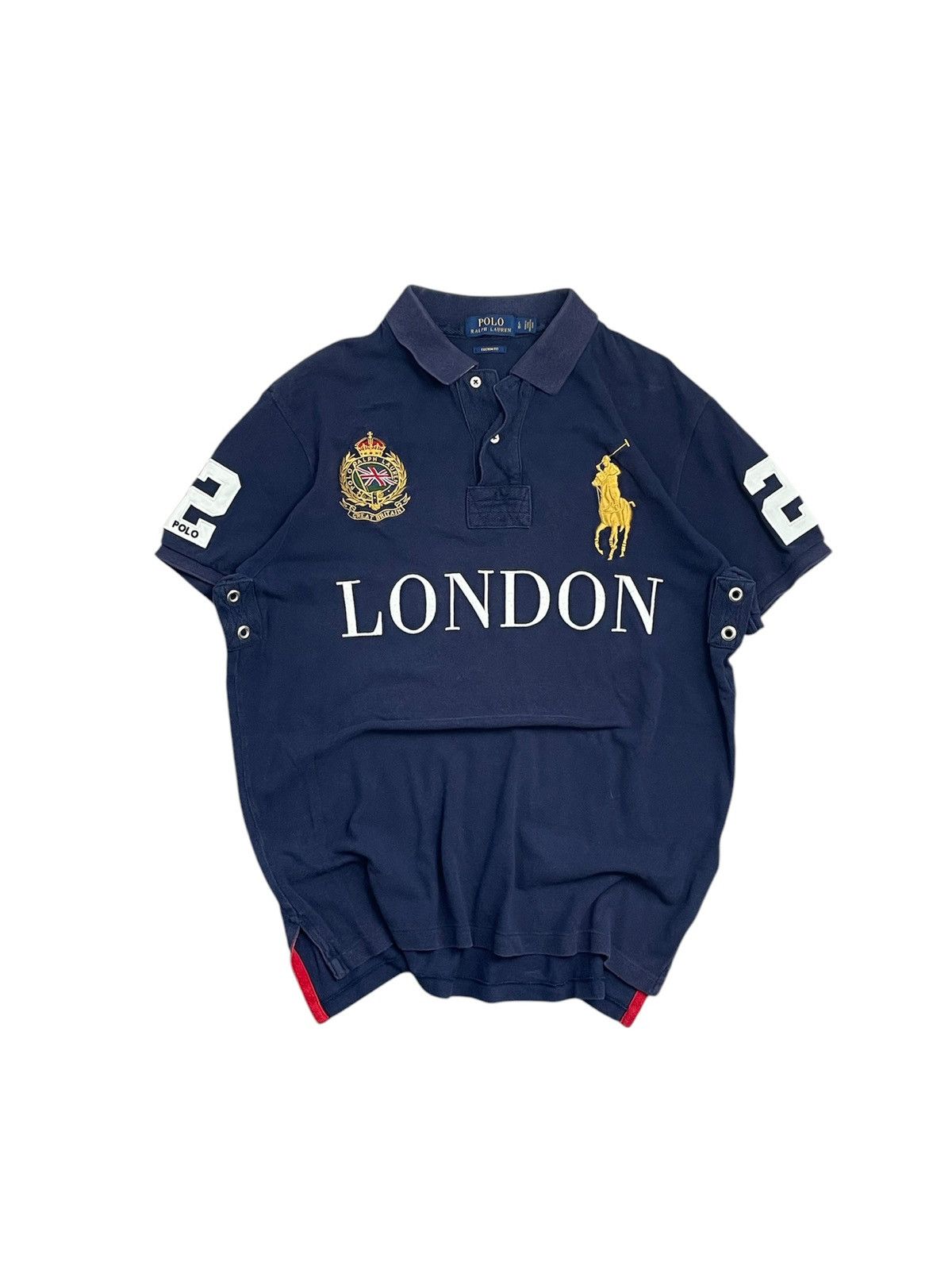 トップス 90s archive polo ralph lauren london us VINTAGE POLO RALPH LAUREN - POLO SHIRT - STRIPED | Depop