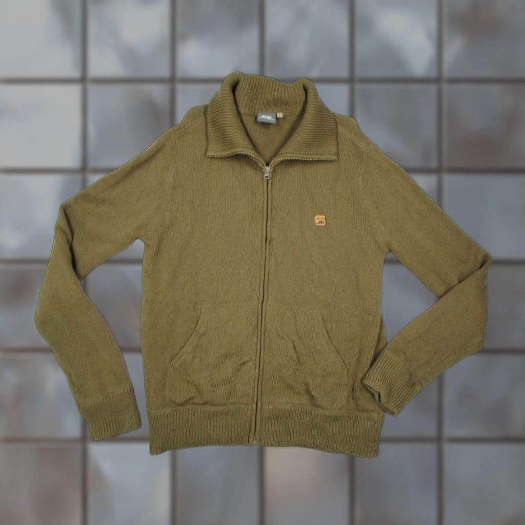 Vintage VINTAGE G Star Sweater Men Large Green Wool Cardigan Long Sleeve Full Zip Casual Warm Size US L / EU 52-54 / 3 - 1 Thumbnail