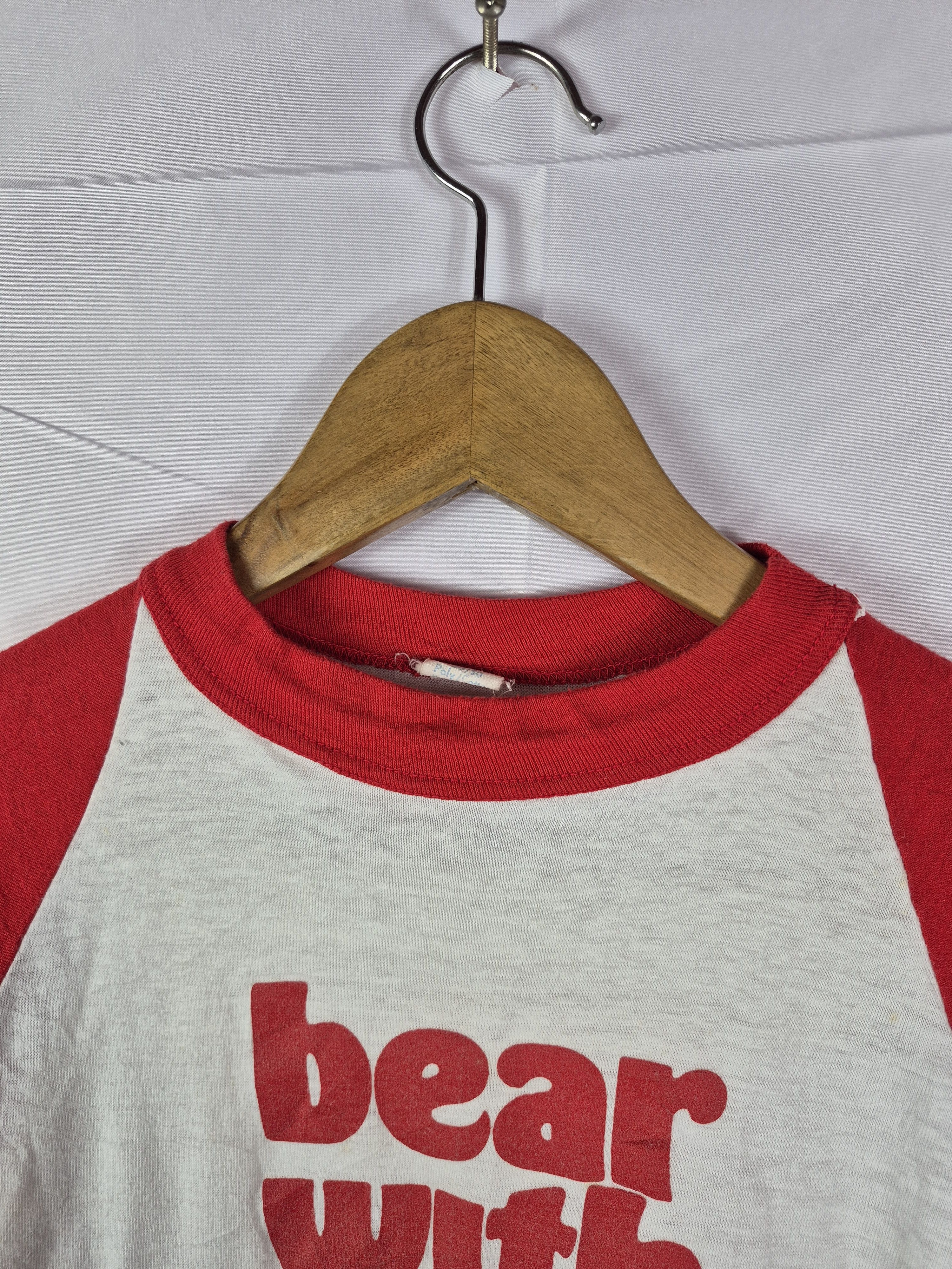 Vintage 🔥 Vintage 80s Bear With Me 3Q Tee Size US M / EU 48-50 / 2 - 4 Thumbnail
