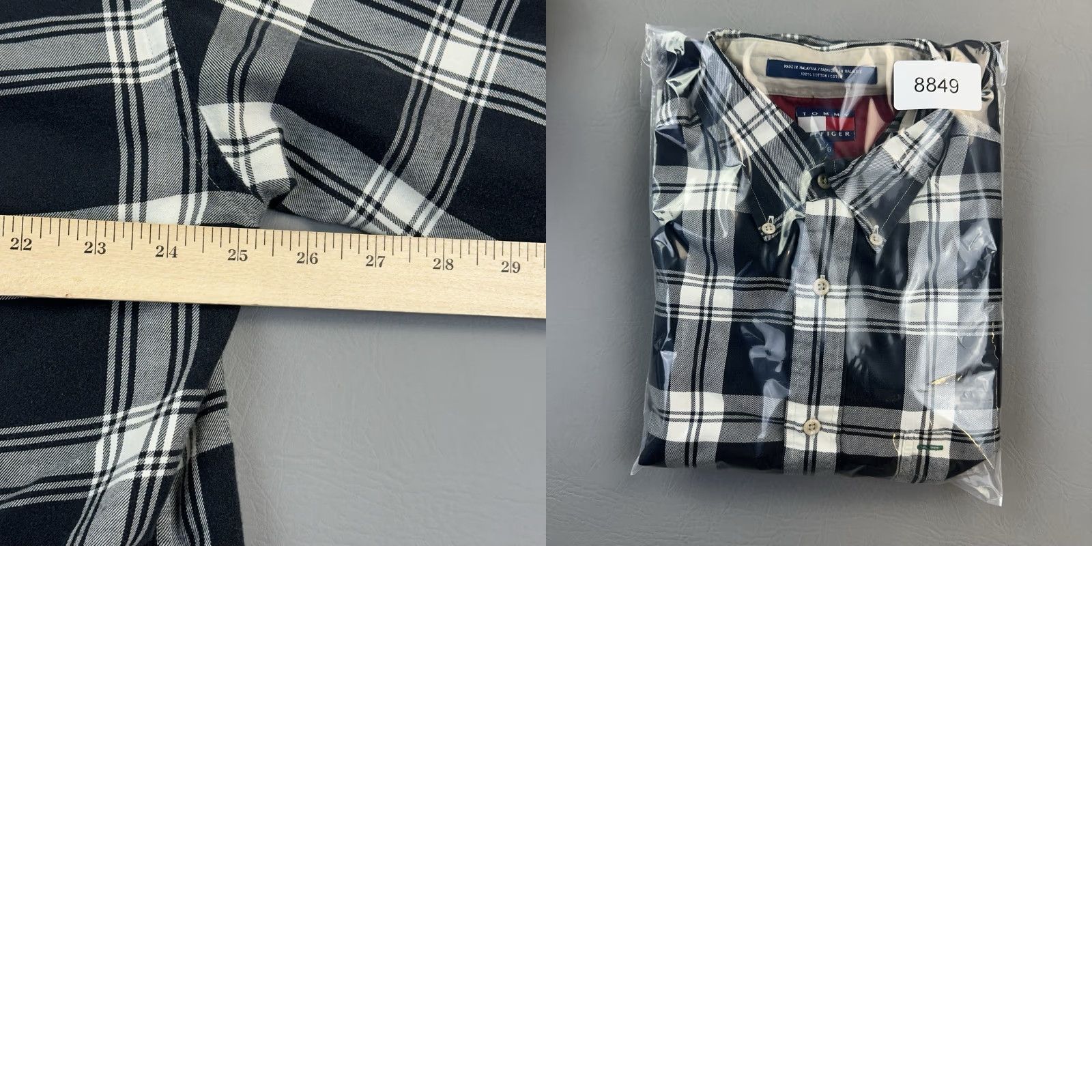 Tommy Hilfiger Vintage Tommy Hilfiger Shirt Mens Large Black White Plaid Crest Logo 90s Size US L / EU 52-54 / 3 - 9 Thumbnail