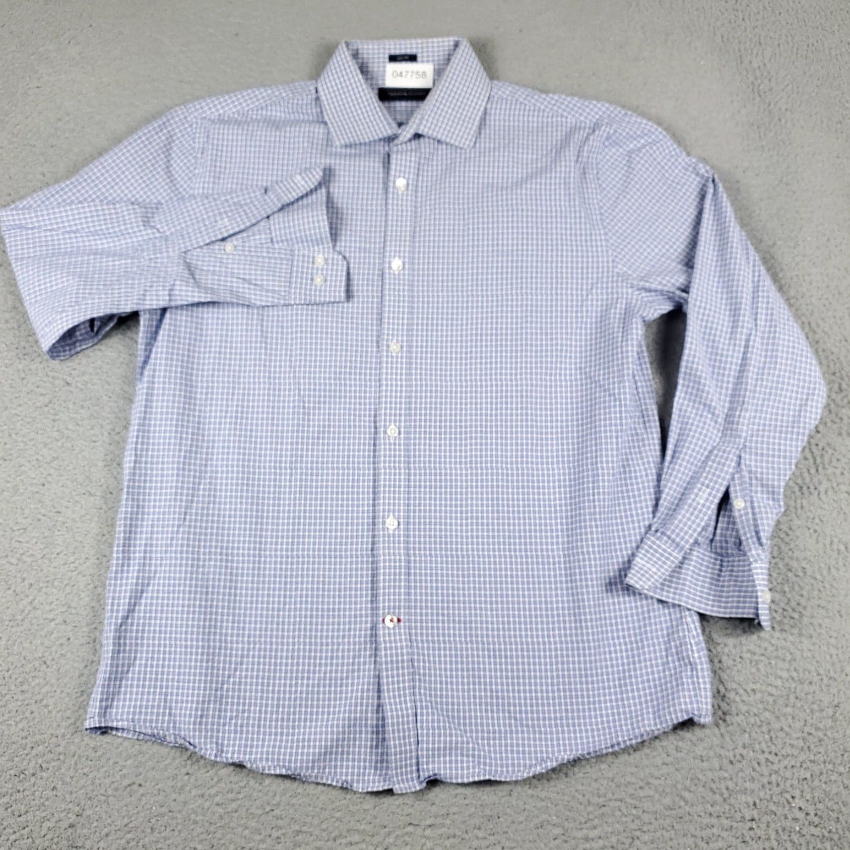 Tommy Hilfiger Tommy Hilfiger Button-Up Shirt Mens Large Blue Plaid Long Sleeve Casual Size US L / EU 52-54 / 3 - 2 Thumbnail