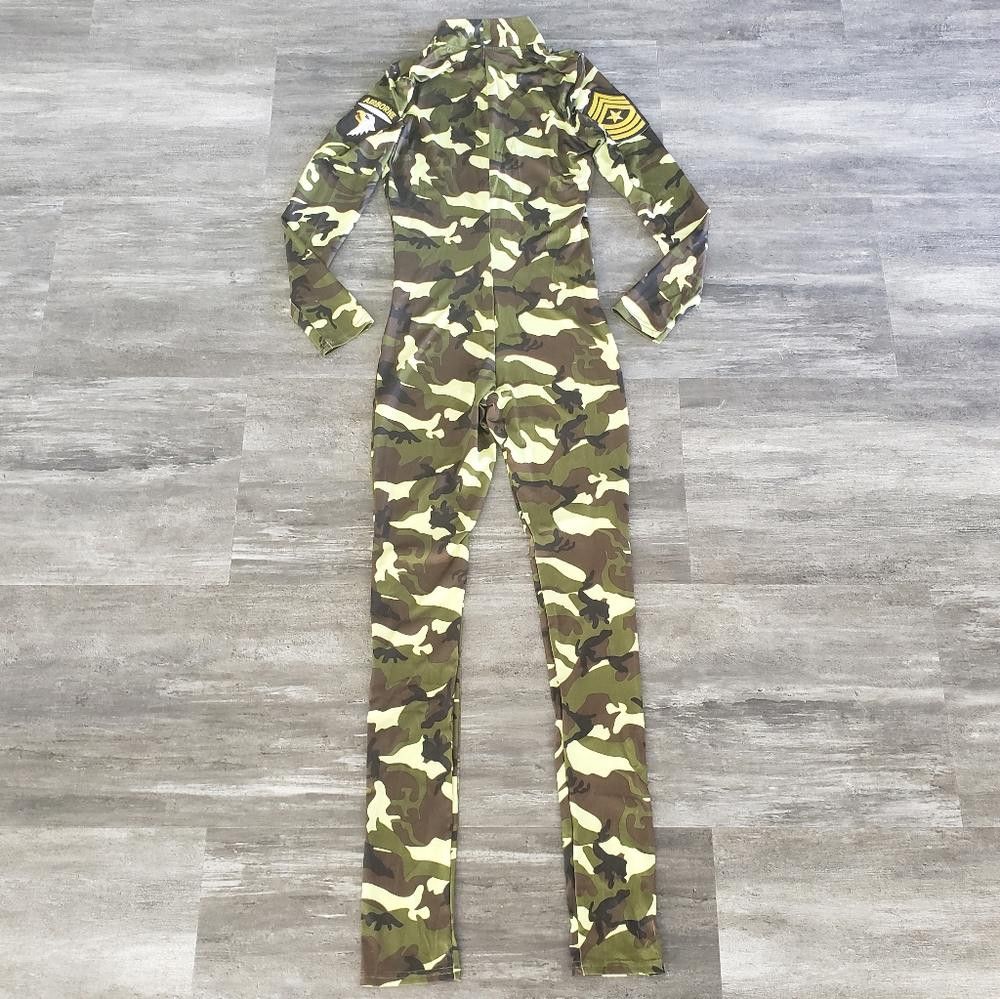 Designer Camouflage Front Zip Military Adult Costume Size ONE SIZE - 2 Thumbnail