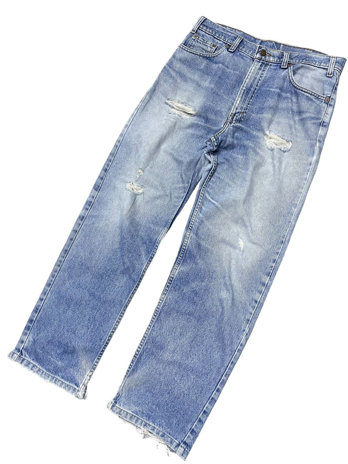 Vintage Levis 519-0219 Distressed Light Wash Jeans
