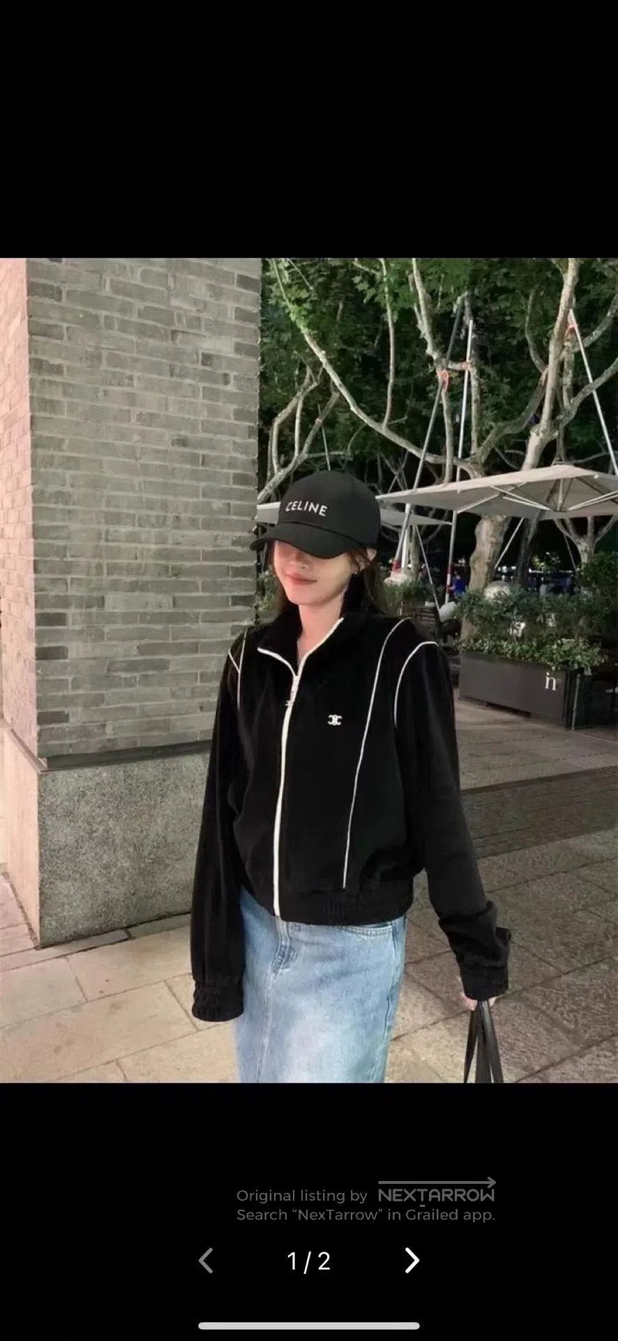 Celine celine black velvet zip-up jacket. Size S / US 4 / IT 40 - 5 Thumbnail