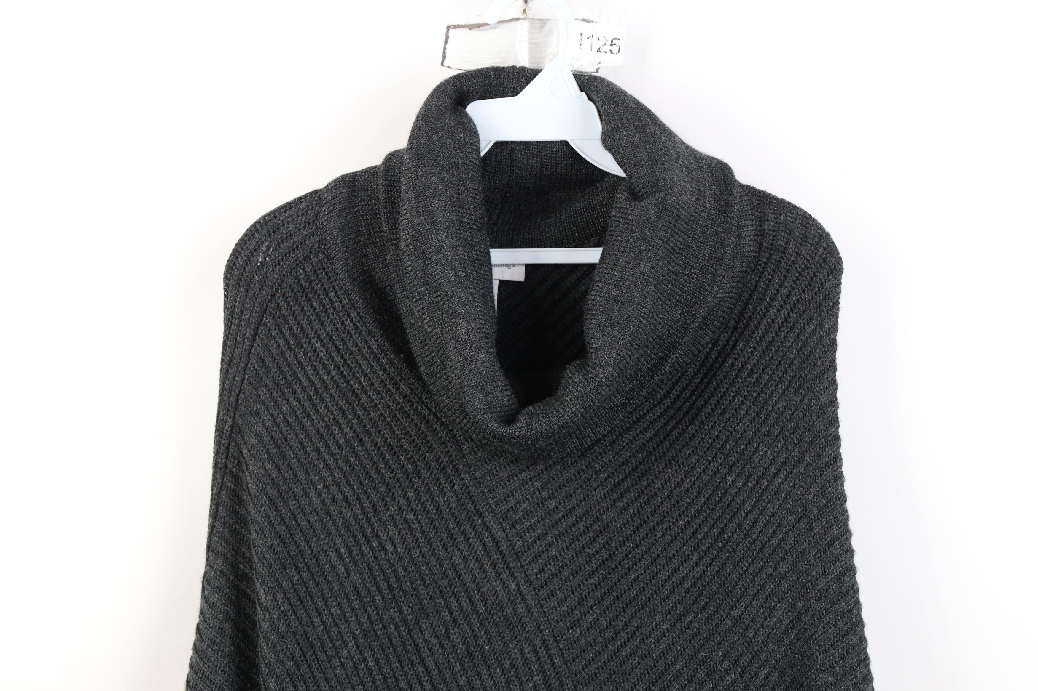 Soft Surroundings Soft Surroundings Ribbed Knit Turtleneck Sweater Cape Size ONE SIZE - 2 Thumbnail