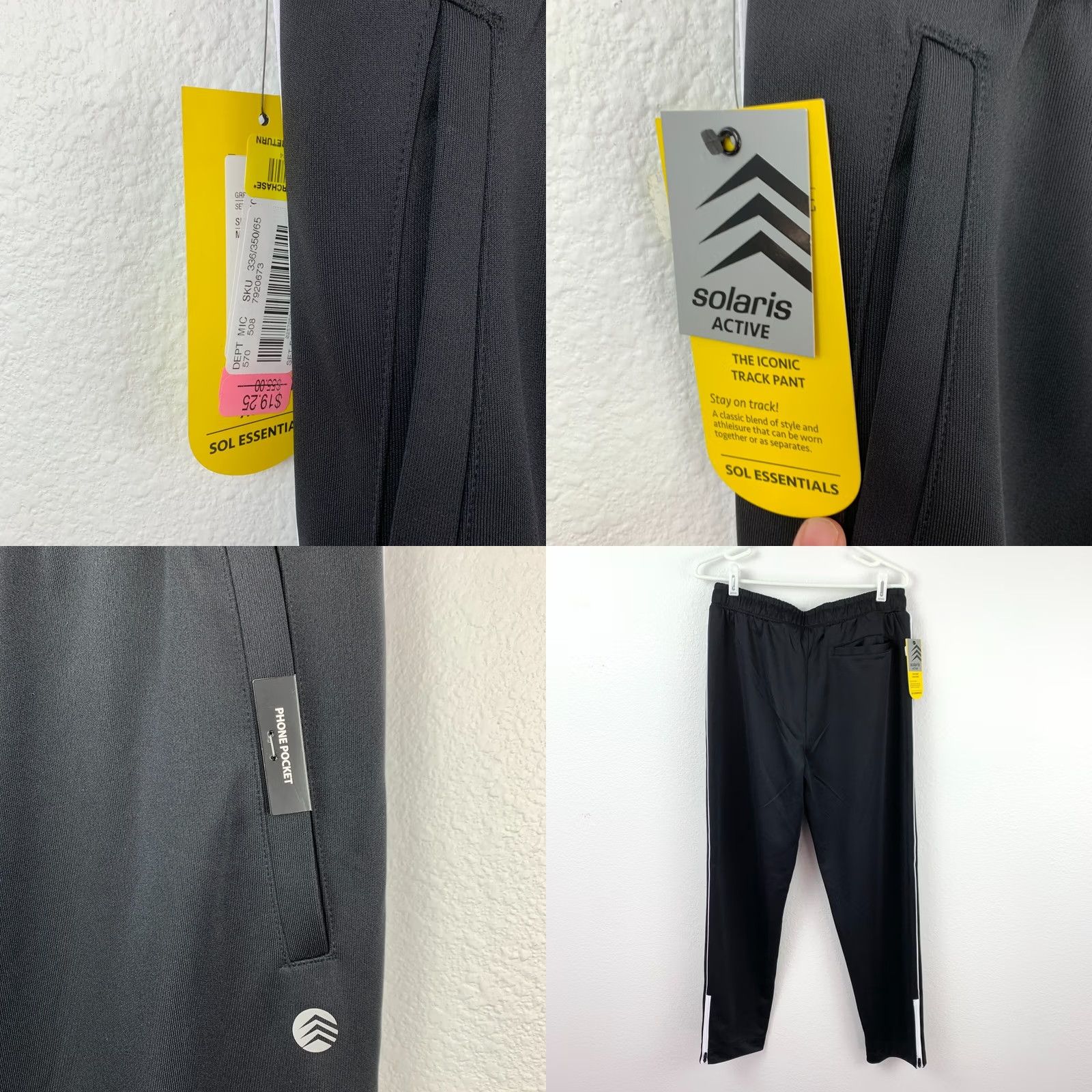 Vintage Solaris Active Black White Track Suit Set Shirt Pants Striped Medium NWT Mens Tracksuit Jacket/Pants 2 Piece Athletic Polyester Size US M / EU 48-50 / 2 - 8 Thumbnail