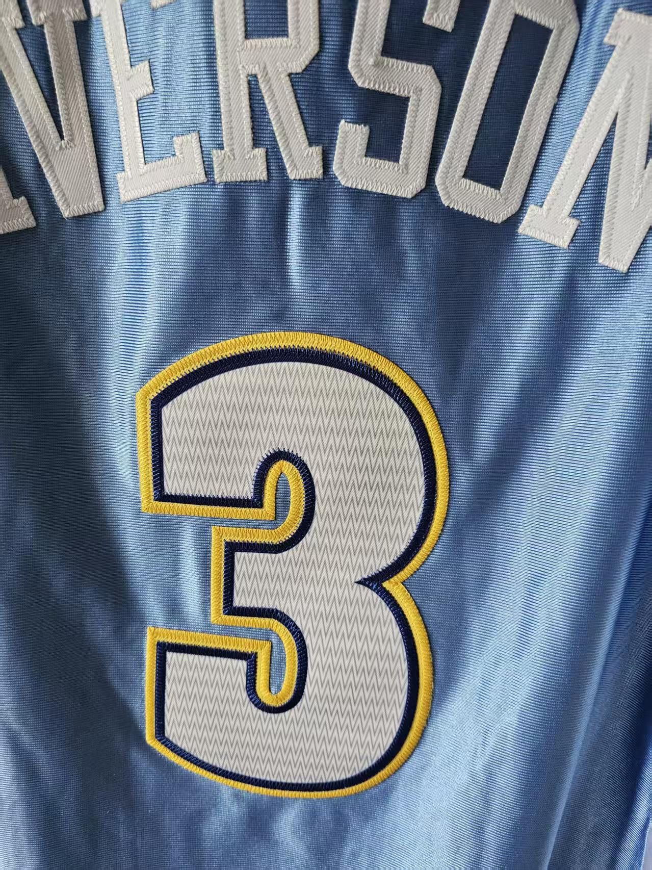NBA Denver Nuggets #3 Allen Iverson Jersey Double Stitched Size US M / EU 48-50 / 2 - 5 Thumbnail