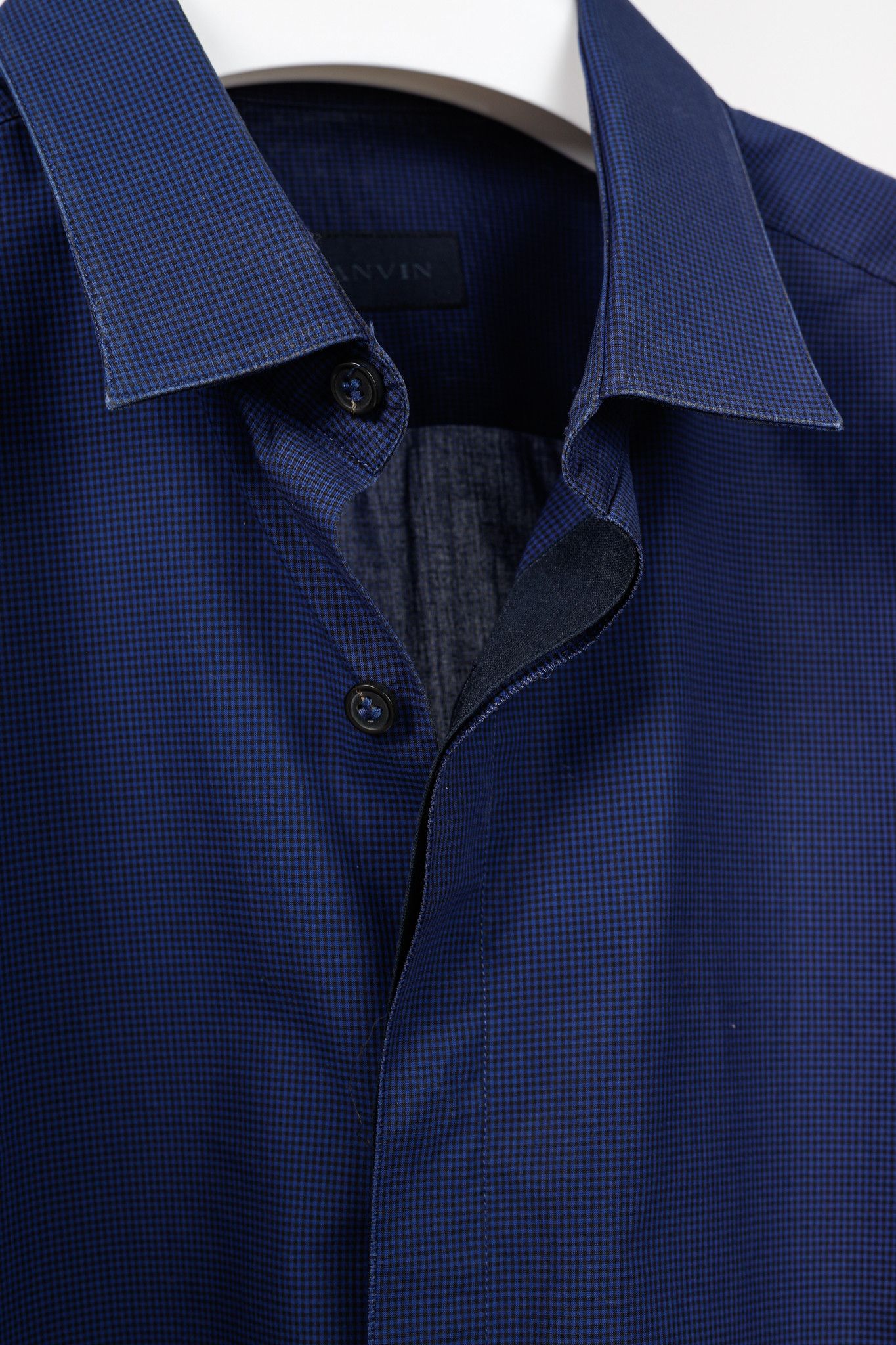 Lanvin Lanvin Blue Check Cotton Poplin Button-Up Shirt Size US XXL / EU 58 / 5 - 8 Thumbnail