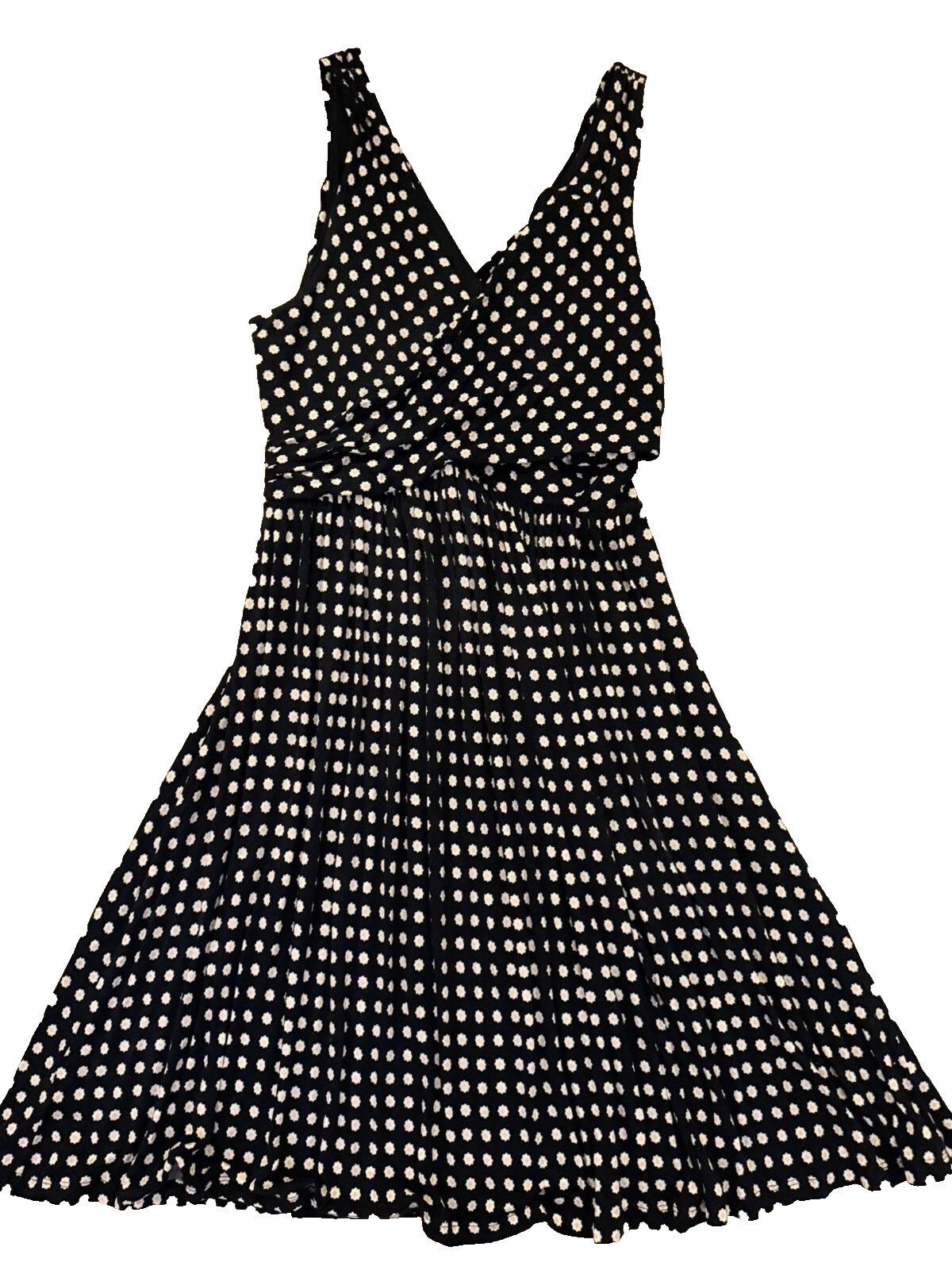 Other Ann Taylor LOFT Womens S Black White Polka Dot Flare Dress