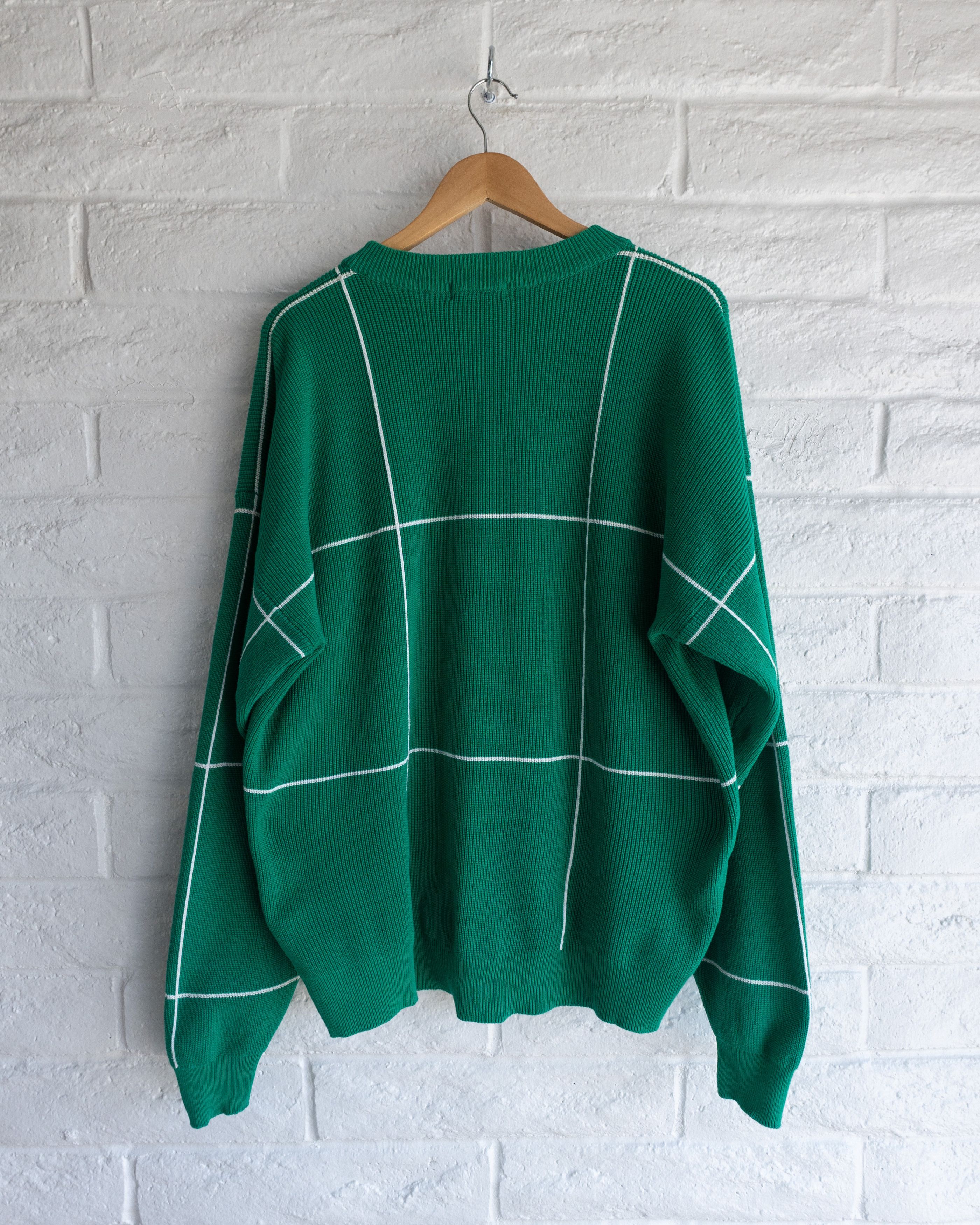 Nautica Vintage Nautica Grid Pattern Knit Crewneck Sweater Green Size US L / EU 52-54 / 3 - 4 Thumbnail