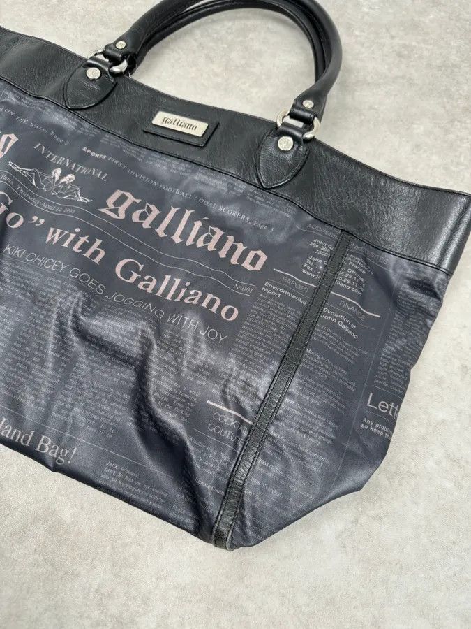 John Galliano John Galliano Black Hybrid Leather Magazine Newspapers Gazette Handle Bag Size ONE SIZE - 5 Thumbnail