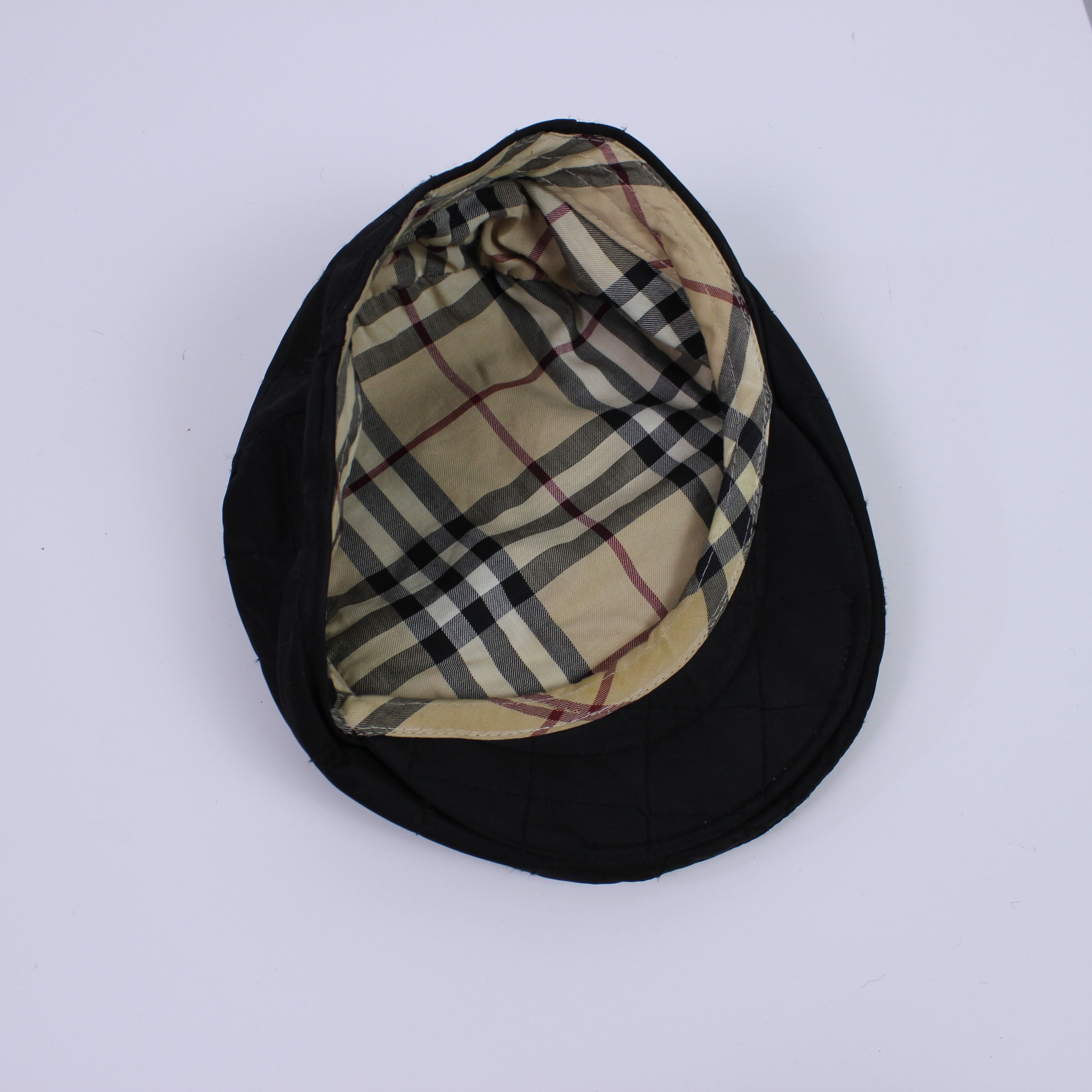 Burberry BURBERRY Black Nova nylon Flat Cap Newsboy Hat S England Size ONE SIZE - 4 Thumbnail