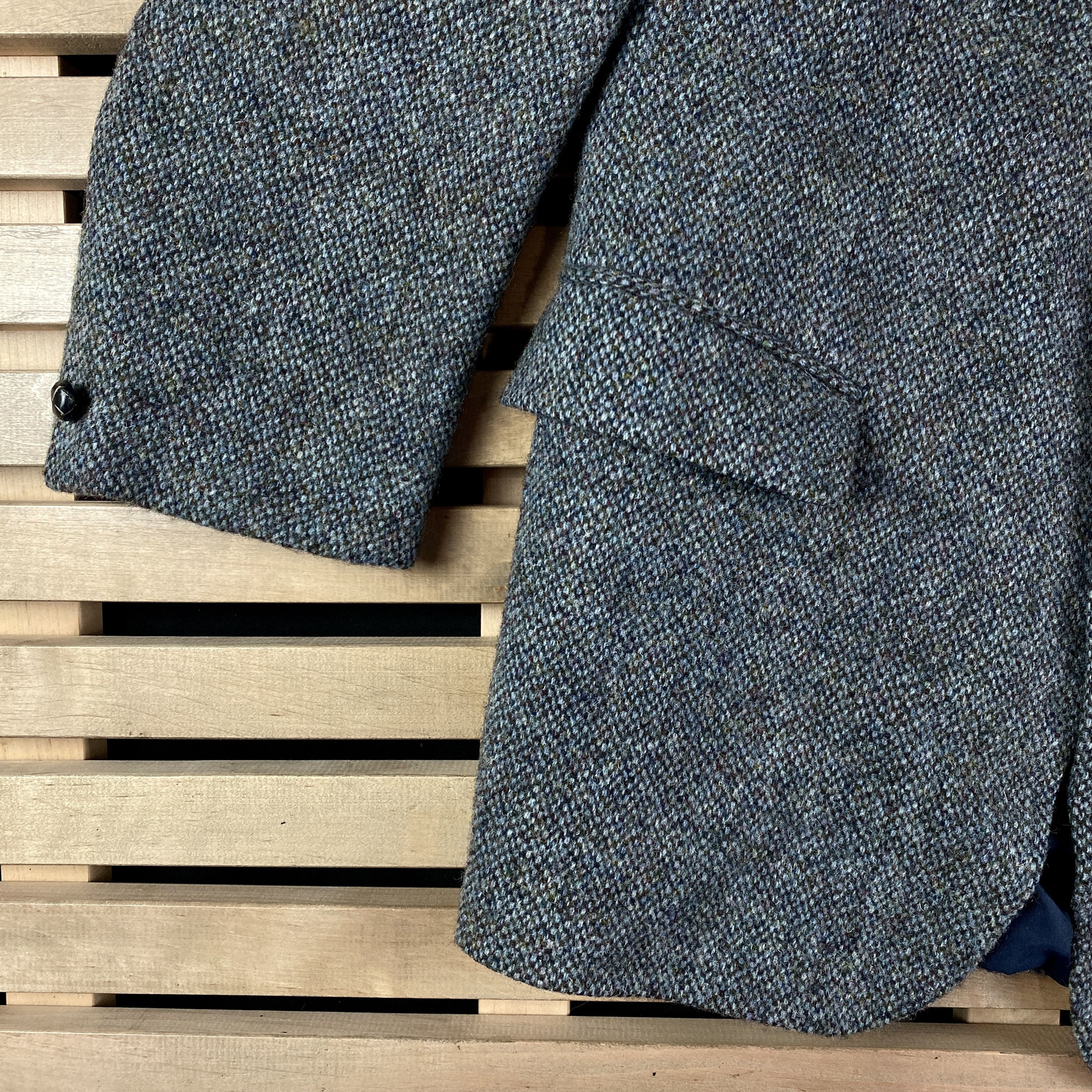 Harris Tweed Mens Blazer Green Woods Harris Tweed Size C44 Wool Size 44R - 3 Thumbnail