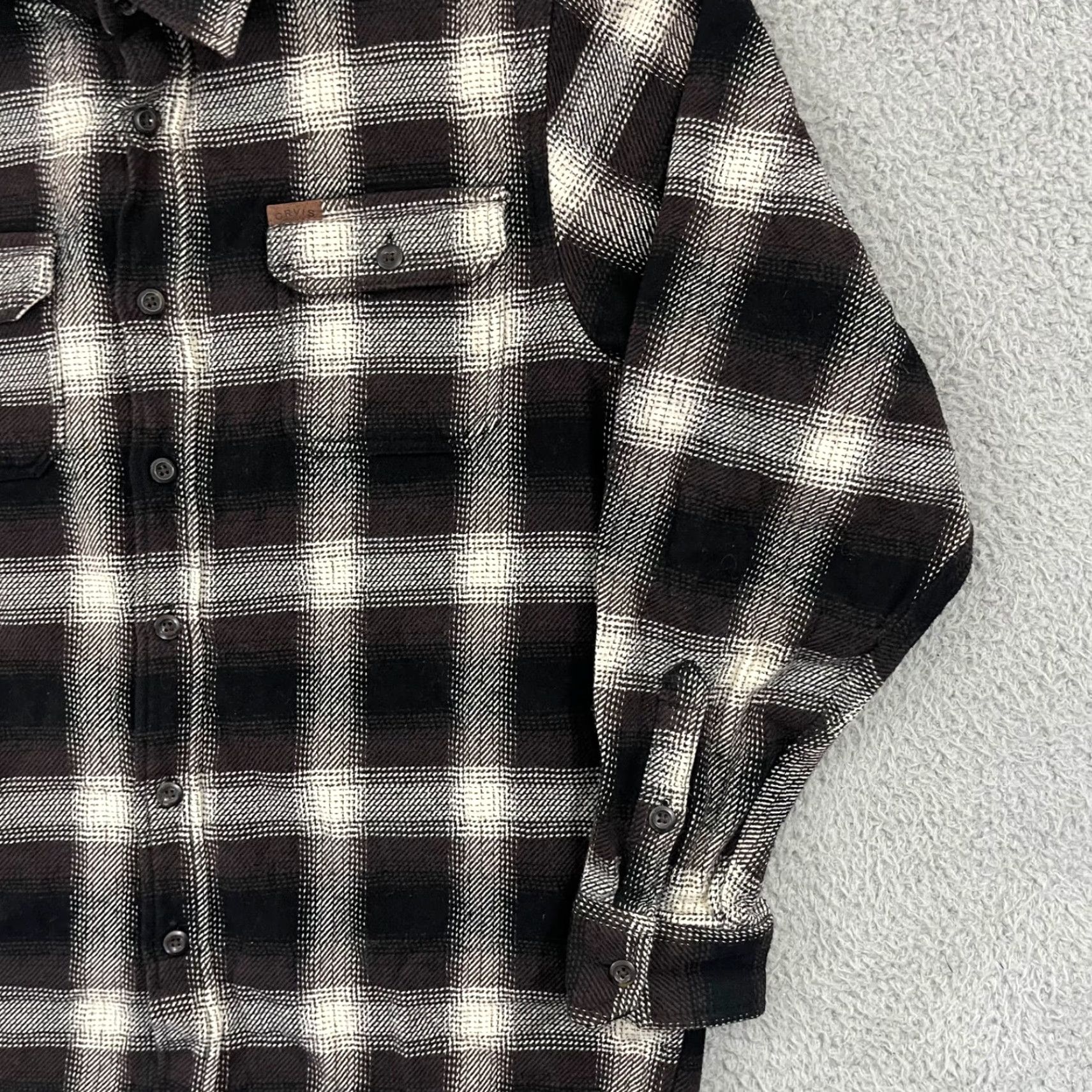 Orvis Orvis Shirt Mens M Brown Plaid Flannel Long Sleeve Button Pocket Heavy Cotton Size US M / EU 48-50 / 2 - 4 Thumbnail