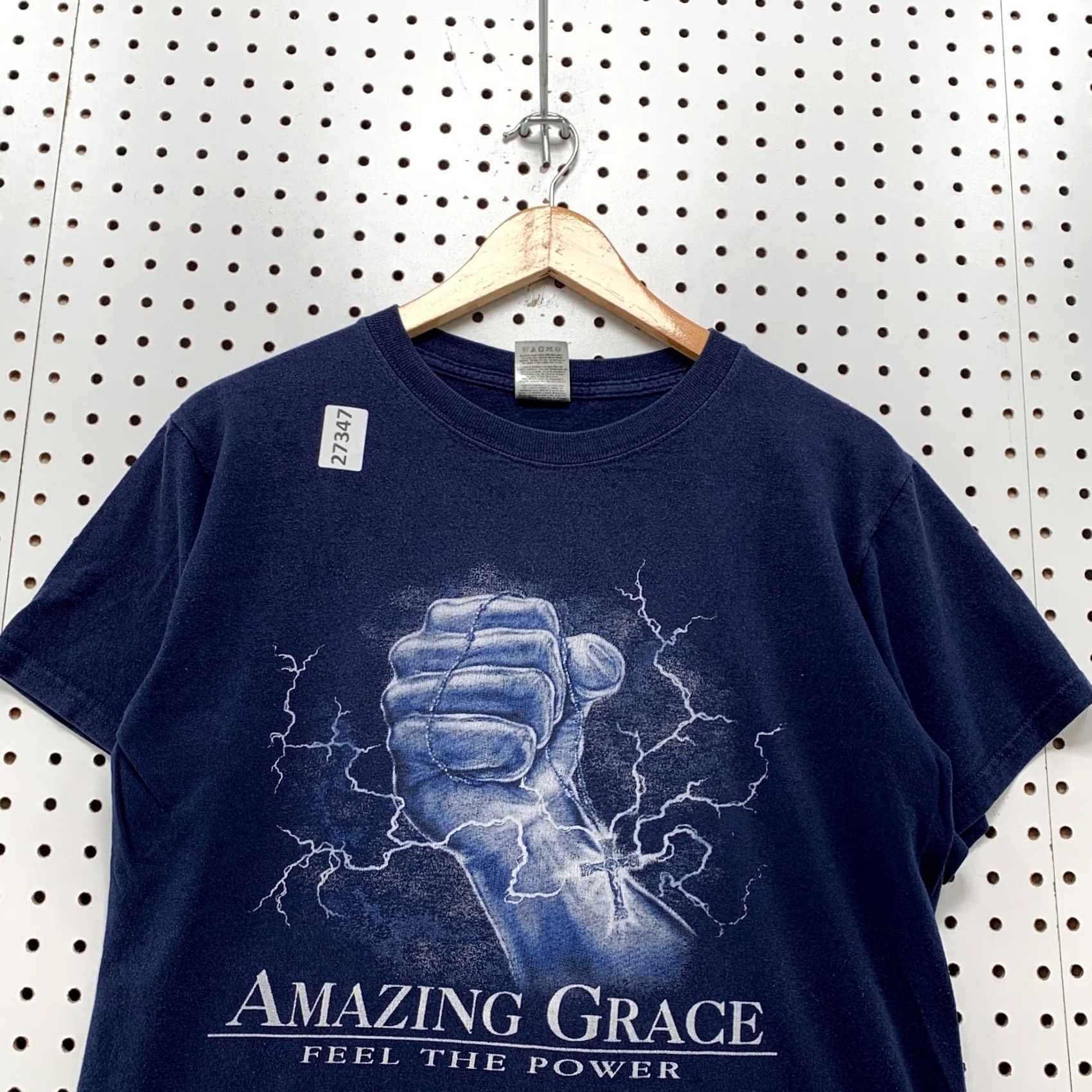 Fruit Of The Loom VINTAGE Amazing Grace Fell The Power Shirt bLue Lighting Fist Mens Small Shirt Size US S / EU 44-46 / 1 - 3 Thumbnail