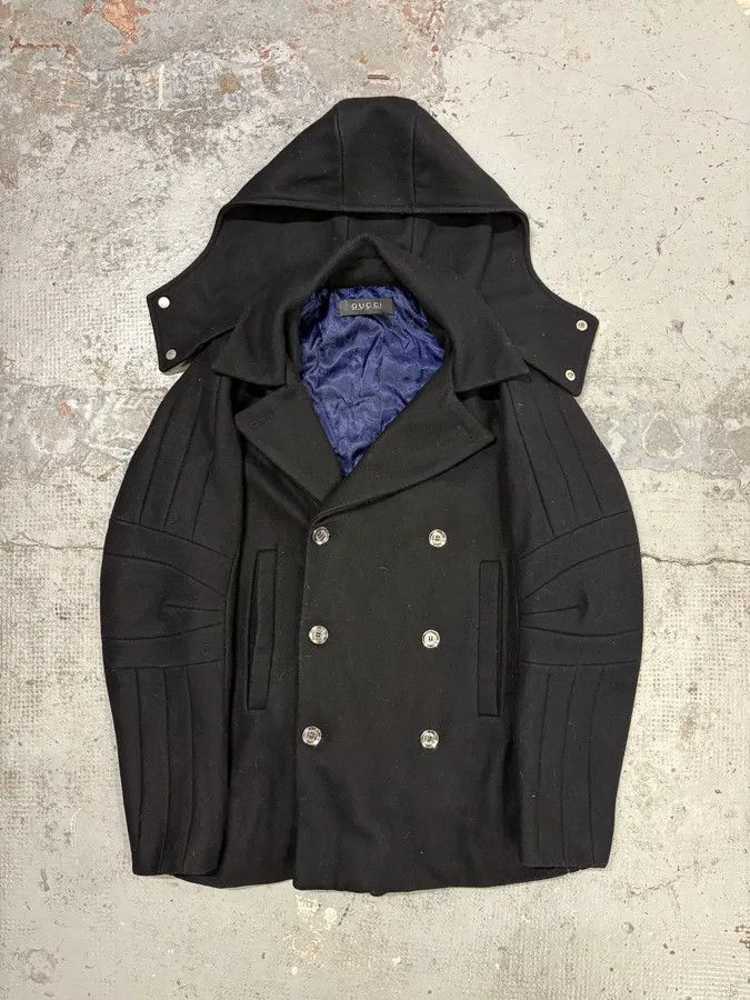 Gucci 2000s Gucci Black Wool Double-Breasted Coat Size US M / EU 48-50 / 2 - 5 Thumbnail